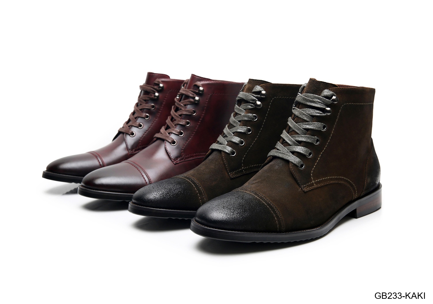 GB233 - Giày Boots Martin Nam Da Bò Phong Cách Anh, Đế Cao Su Chống Trượt, Màu Đen Kaki_thumbnail_28