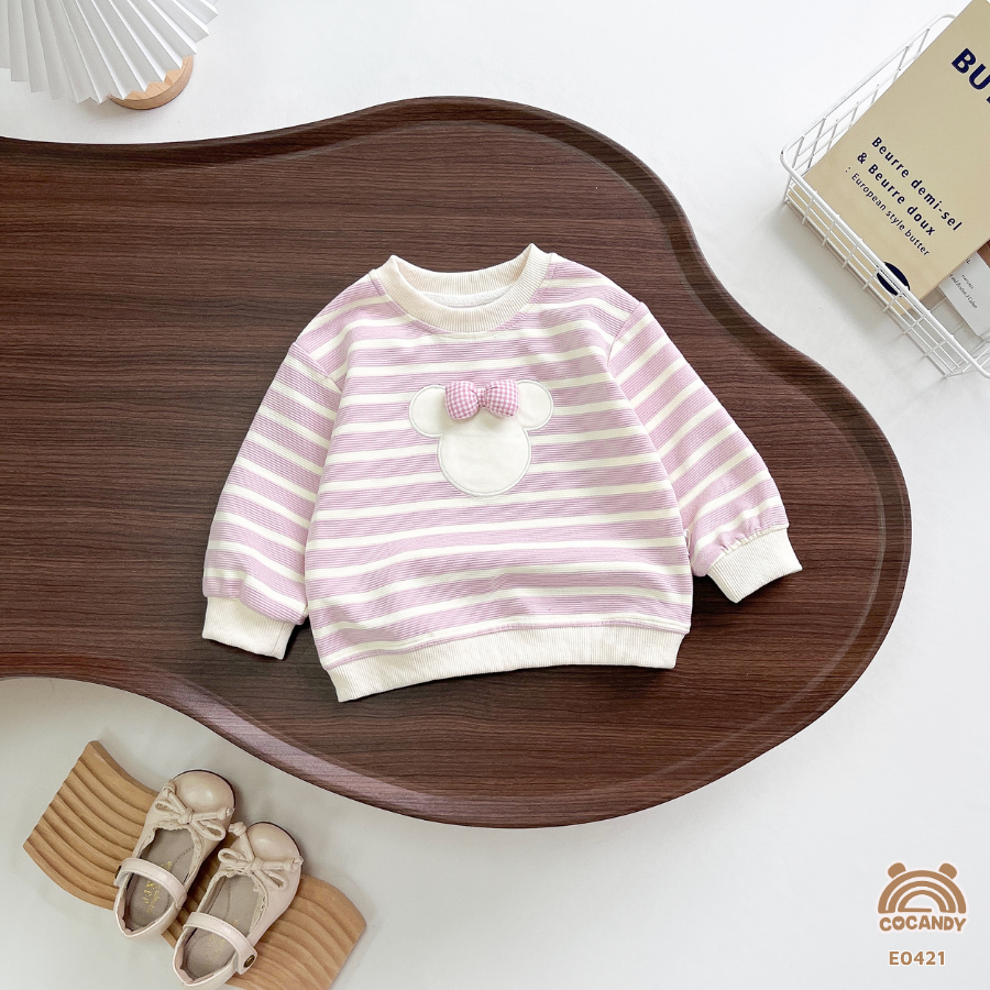 Áo dài HỒNG kẻ BE phối mickey_thumbnail_2