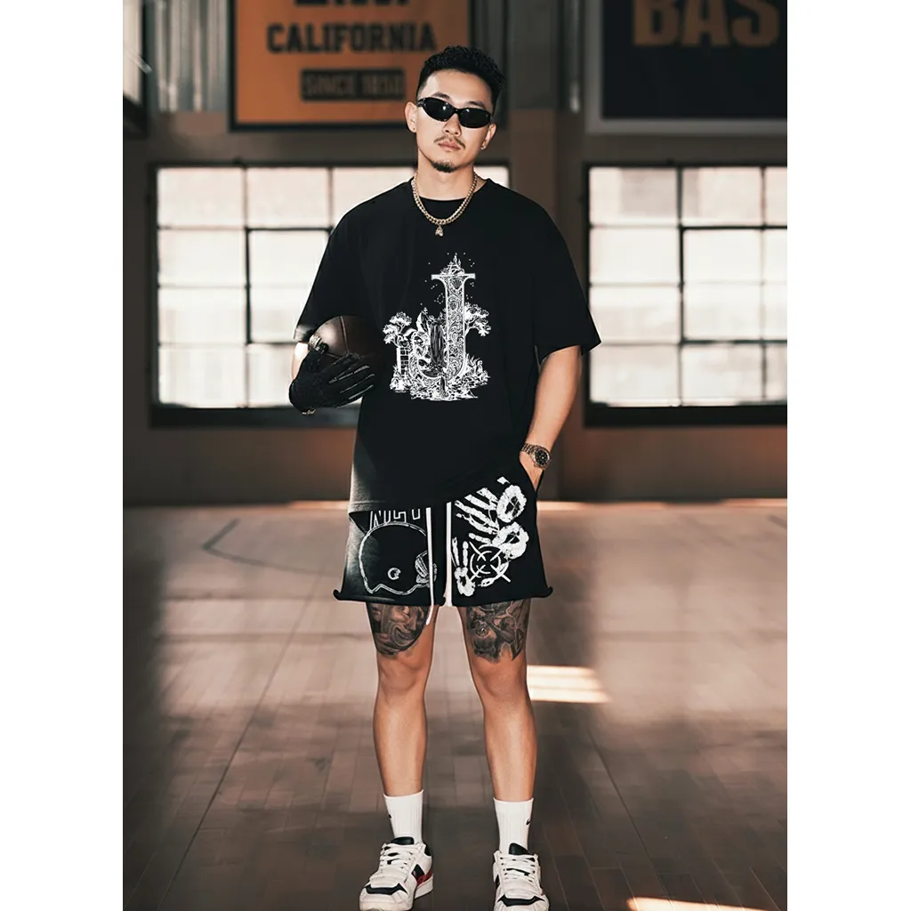 Áo thun nam form rộng Miucho Iconic cotton dày dặn thoáng mát trẻ trung năng đồng in chữ cái J 2755_thumbnail_3