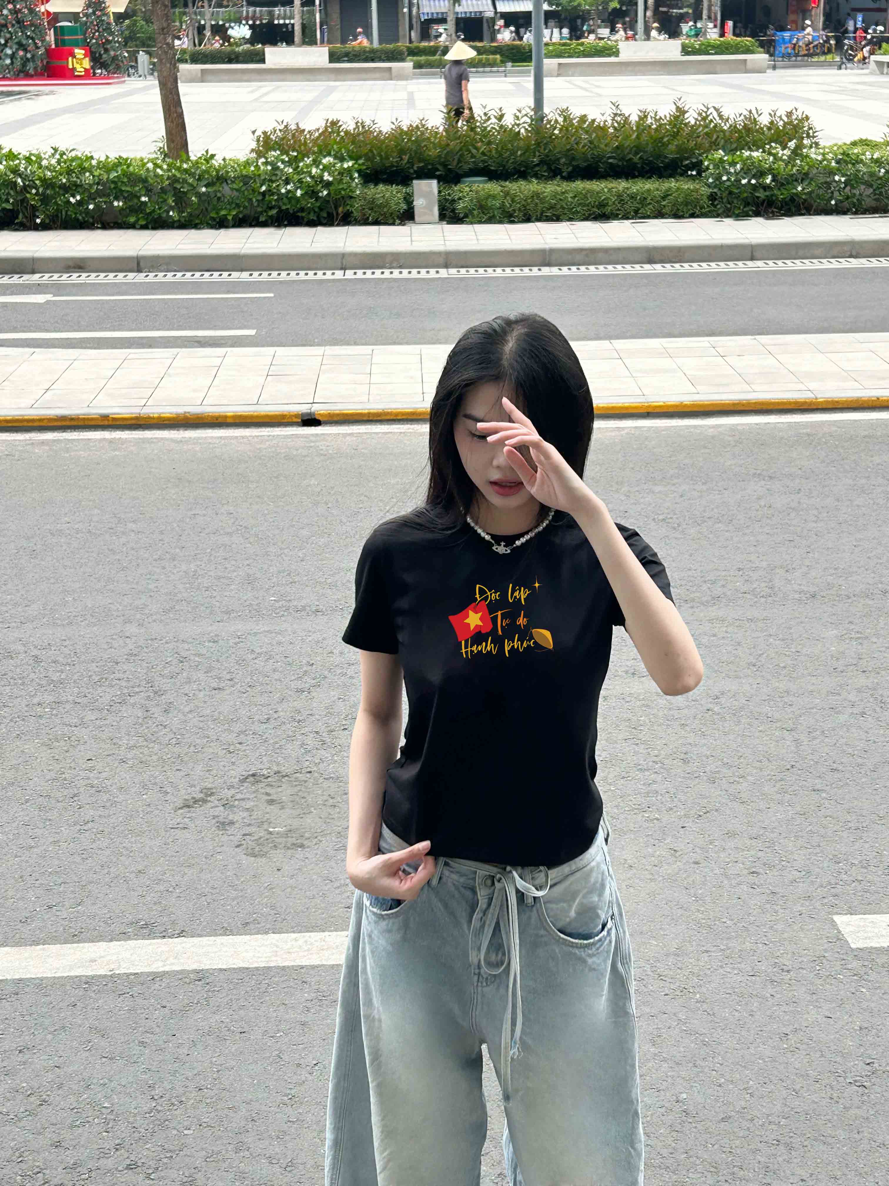 Áo baby tee ôm eo Việt Nam tôi yêu 2116 Miucho cổ tròn vải cotton 4c co giãn thoáng mát in mix_thumbnail_2