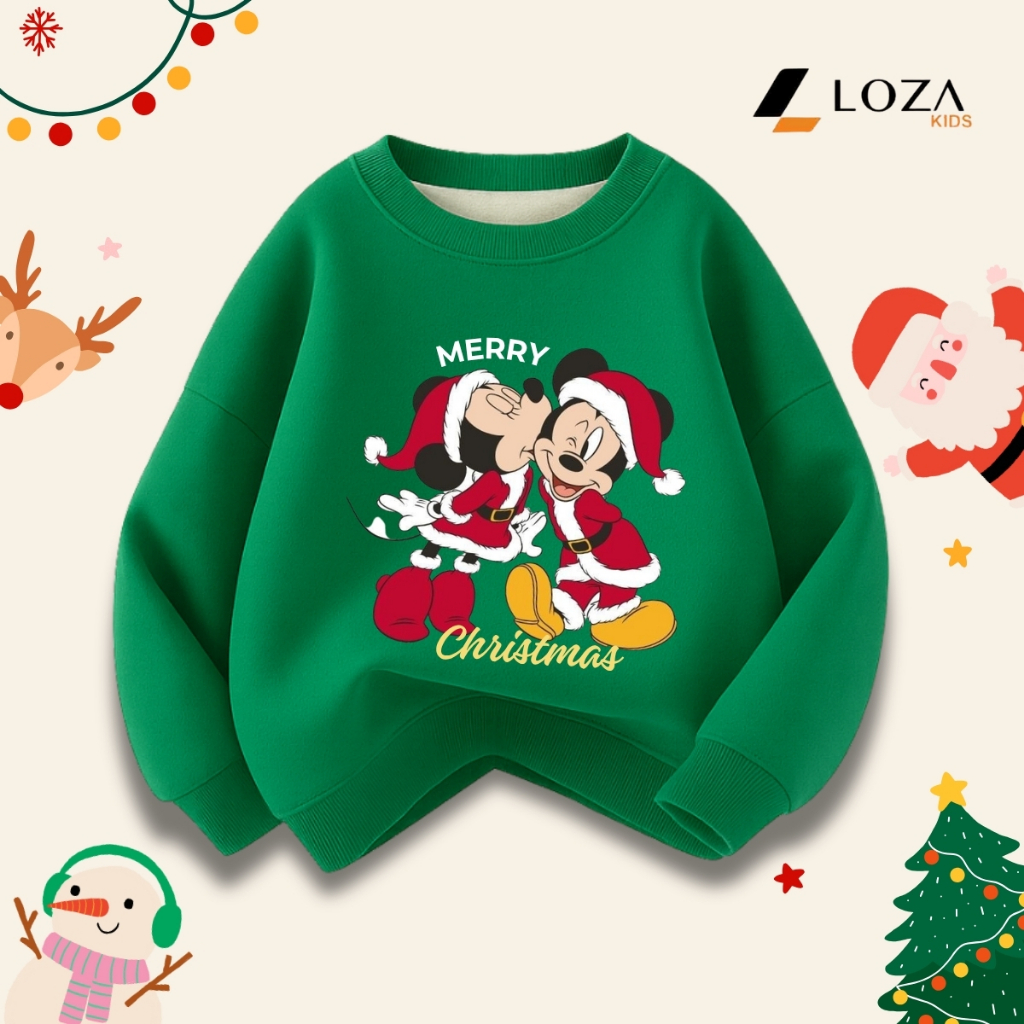 Áo nỉ Noel in hình BST Mickey Christmas cho bé - Loza Kids G0430_thumbnail_1
