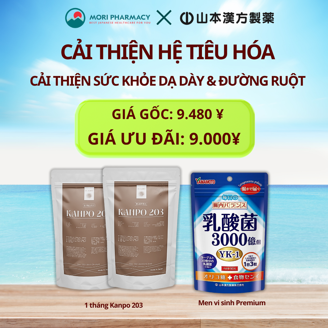 Combo Cải thiệu tiêu hóa ( 1 tháng 203 + Men vi sinh)