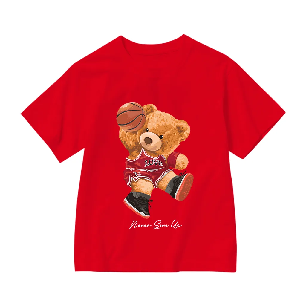 Áo thun cho bé trai bé gái Kado vải cotton dày dặn thoáng mát Gấu Teddy in artwork 2911_thumbnail_12