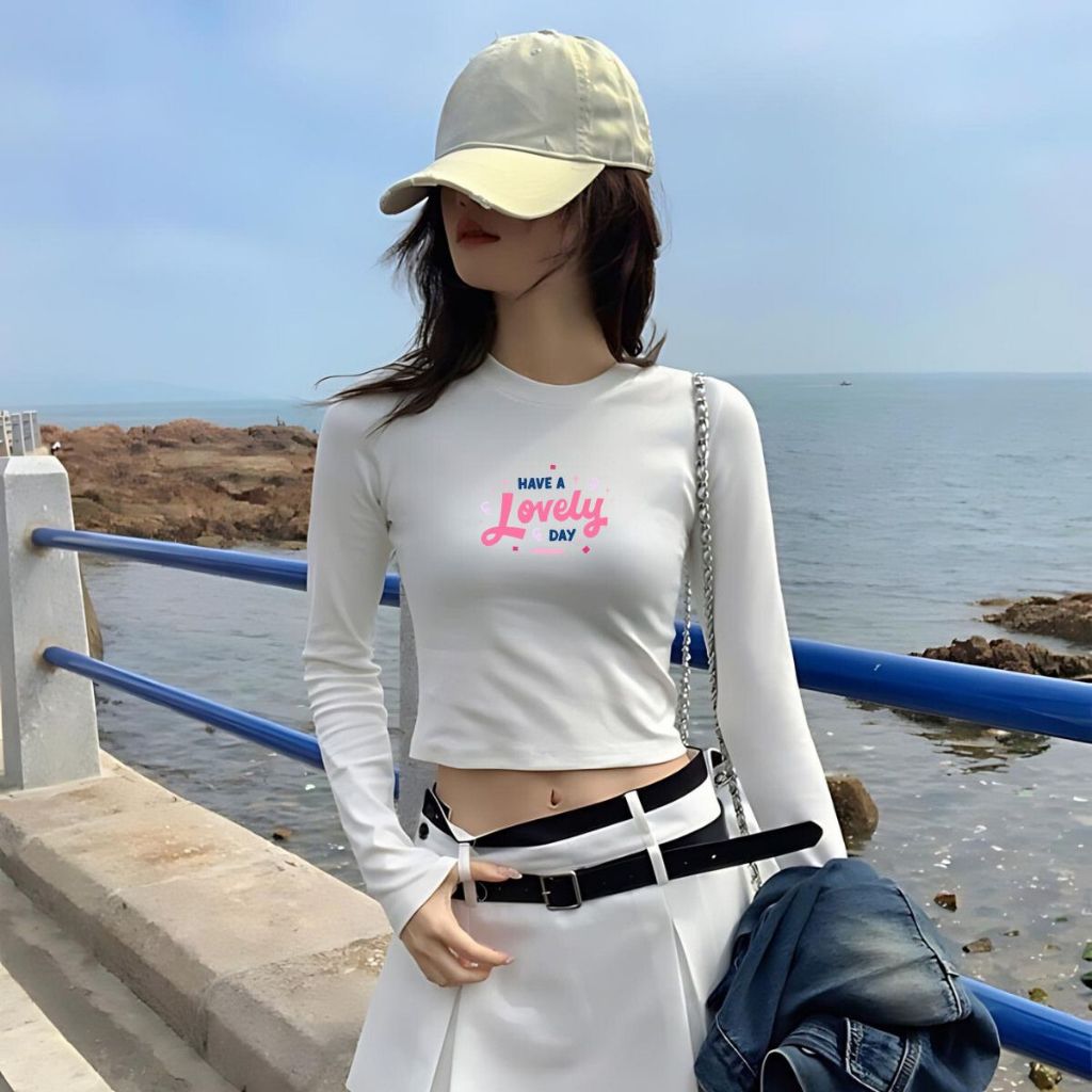 Áo croptop dài tay chất Thun Borip co giãn 4 chiều - Áo thun dài tay Loza G0200_thumbnail_0