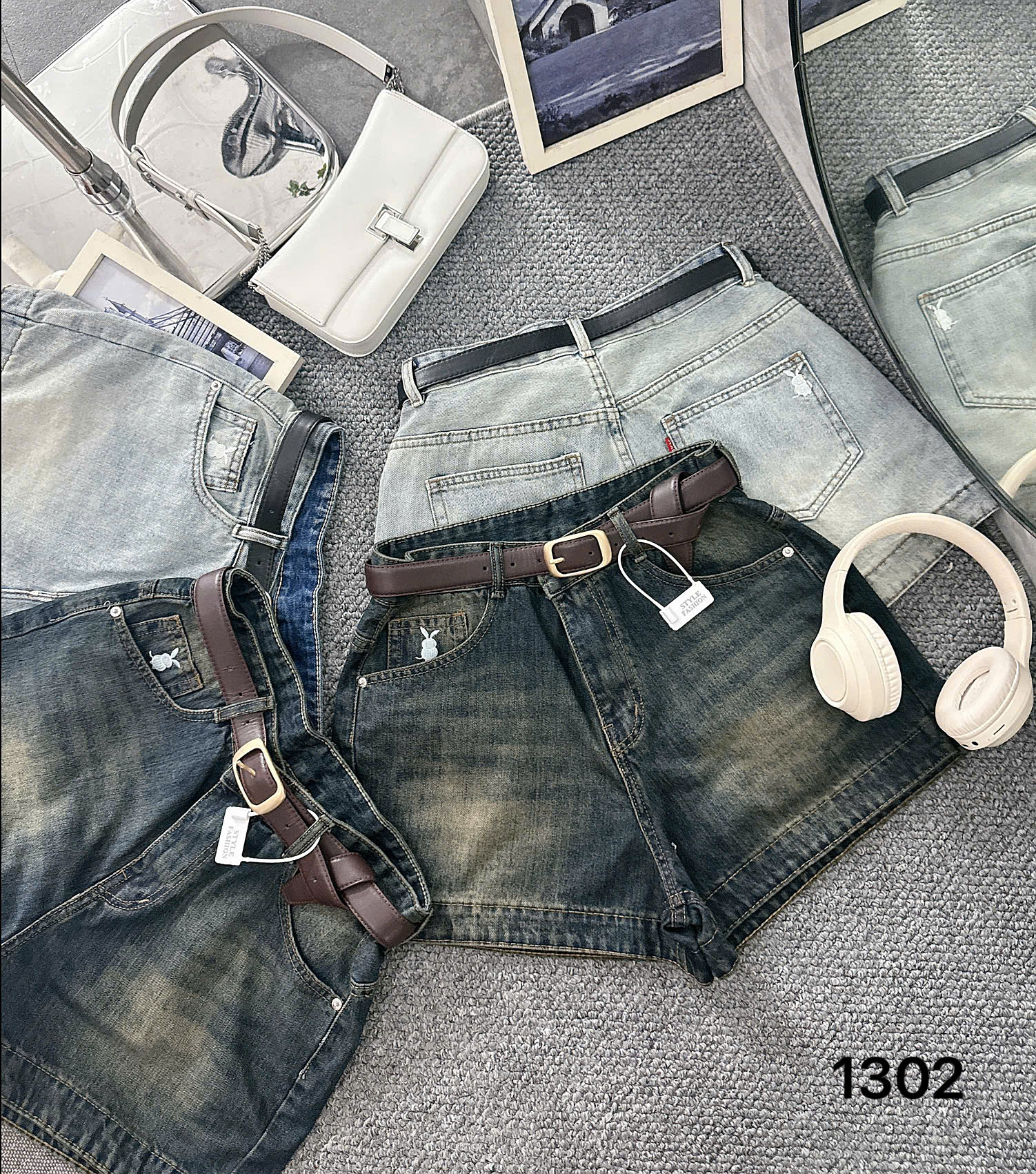 Quần short jean thêu thỏ kiểu bigsize QSJ1302 dành cho nàng béo mập từ 55-90kg_thumbnail_4