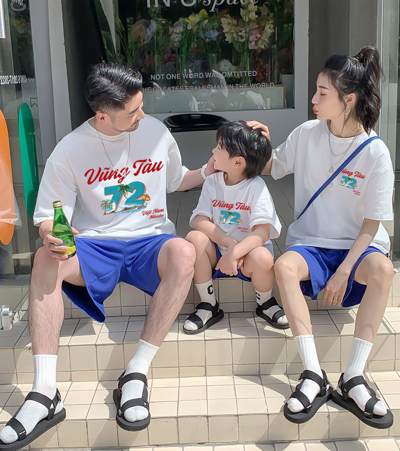 Áo thun du lịch Vũng Tàu cho bé form rộng thoáng mát AED1289 Miucho Kid in mix_thumbnail_2