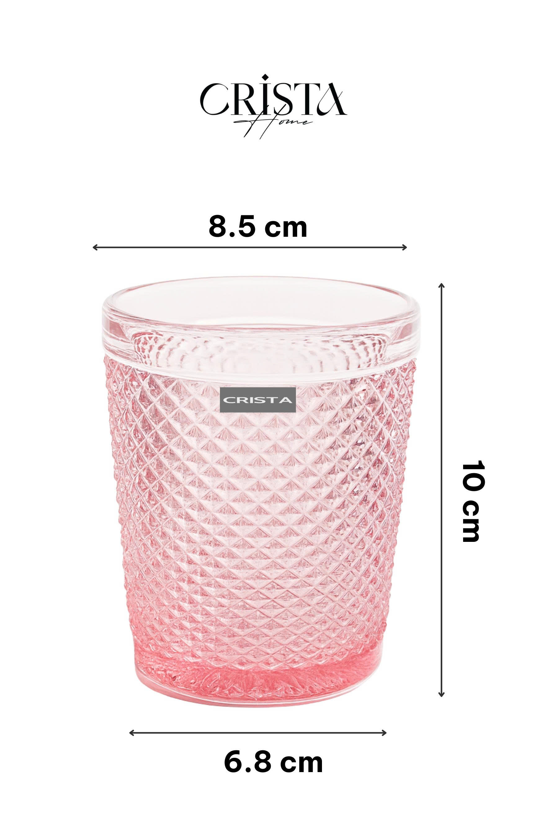 Bộ 4 cốc thủy tinh CRISTA HOME  vân kim cương 300ml_thumbnail_28