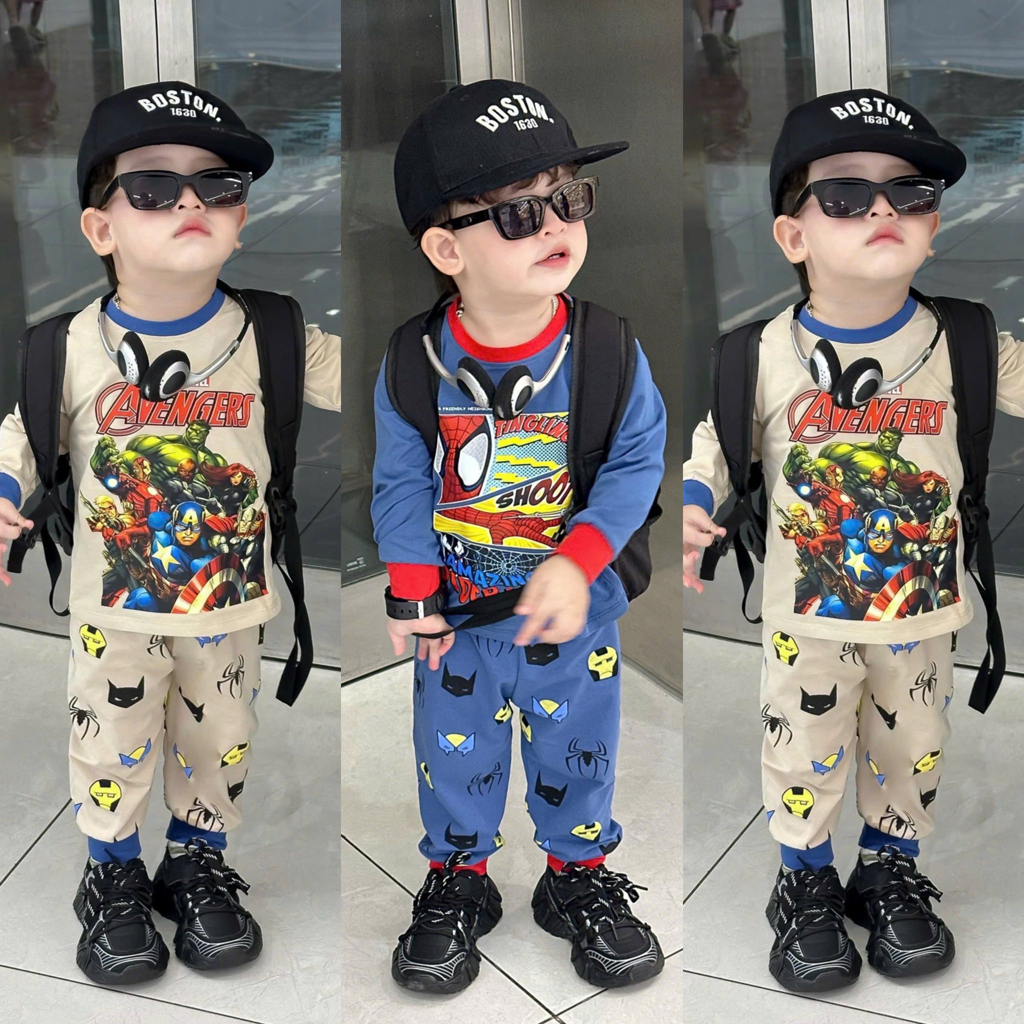 C64 SET 2 BỘ DÀI SIÊU NHÂN MẪU MỚI BE XANH- A100.273