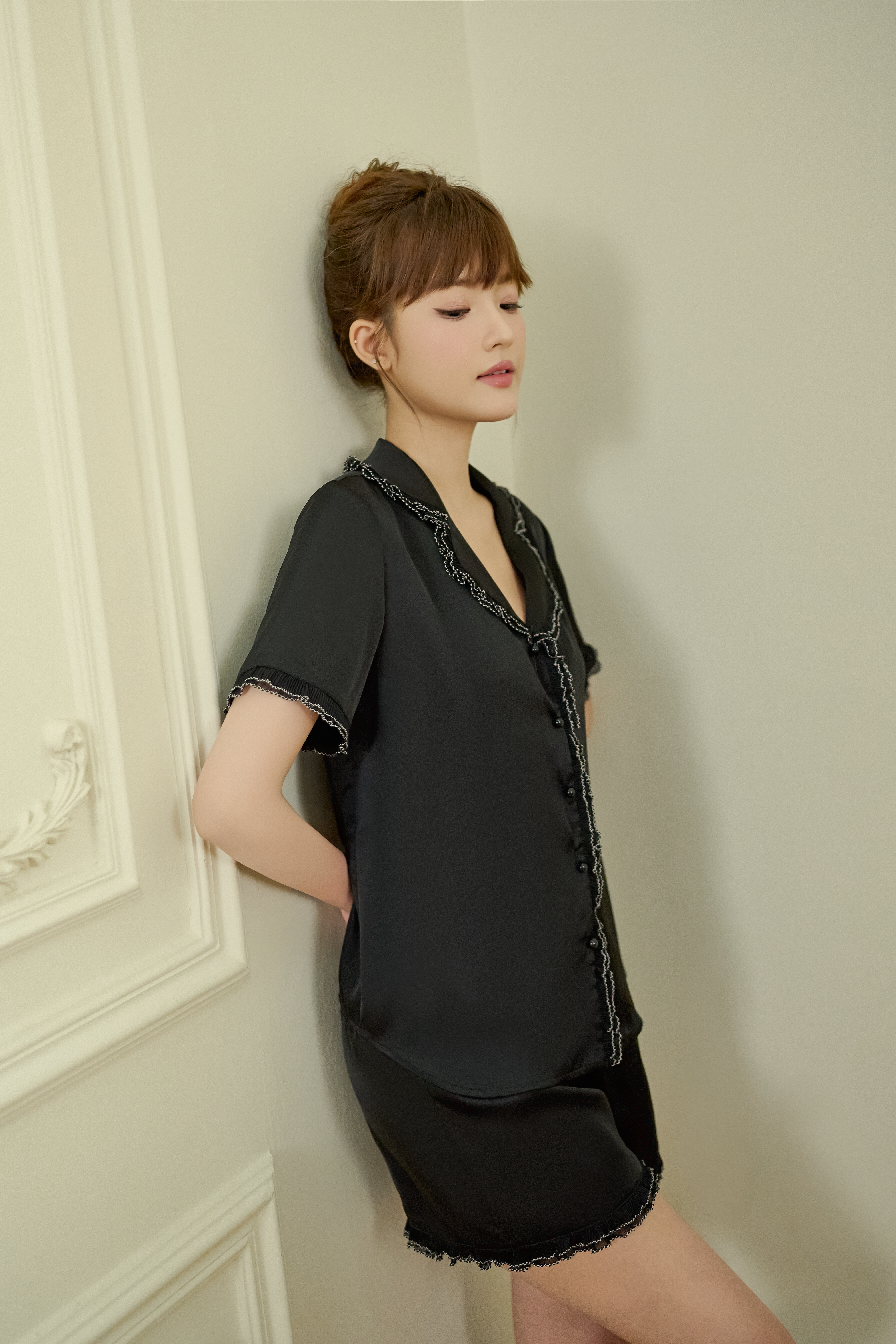 Bộ lụa áo cộc tay, quần cộc BN588