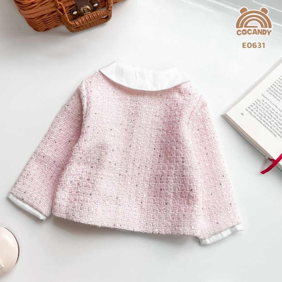 Áo khoác dạ Tweed HỒNG tiểu thư cổ choàng_thumbnail_2