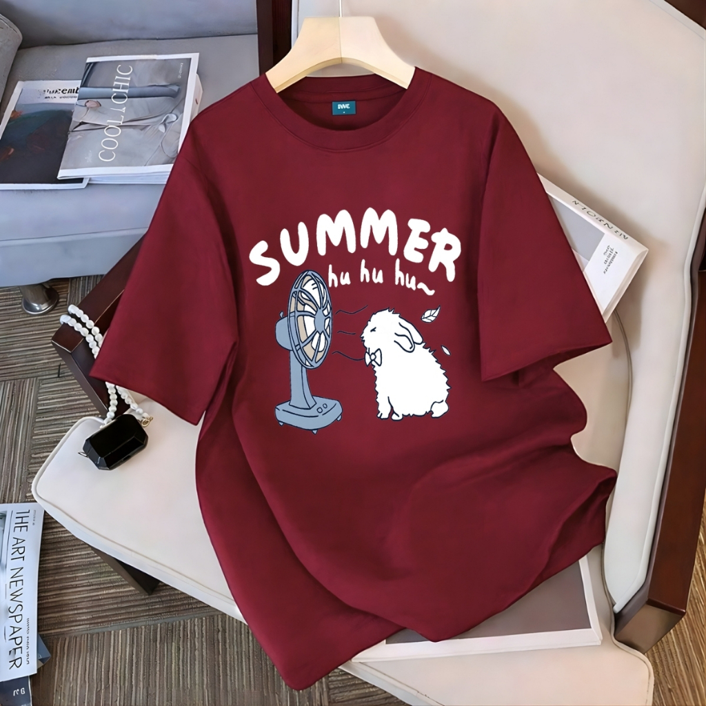 Áo thun unisex UX30-1138 SUMMER hu hu hu hình thỏ dáng oversized local brand WETEE_thumbnail_1