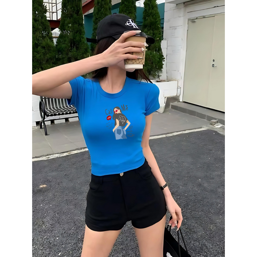 [Form Ôm] Áo croptop nữ dáng ôm chất liệu thun cotton -LOZA  CR7439_thumbnail_2