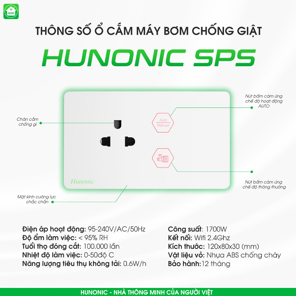Ổ cắm máy bơm chống giật Hunonic SPS_thumbnail_3