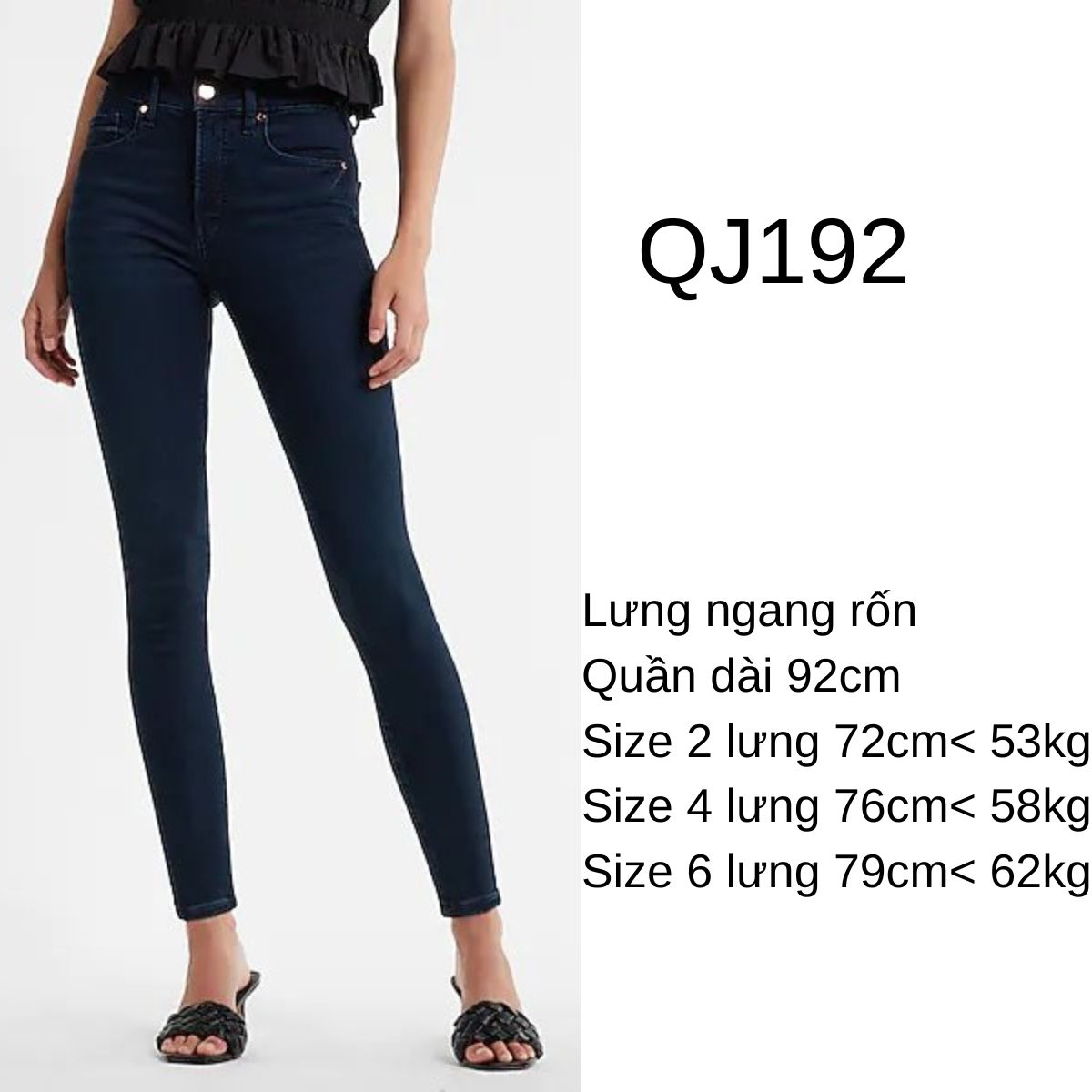 QJ192 - Jean Skinny Màu Navy E.X