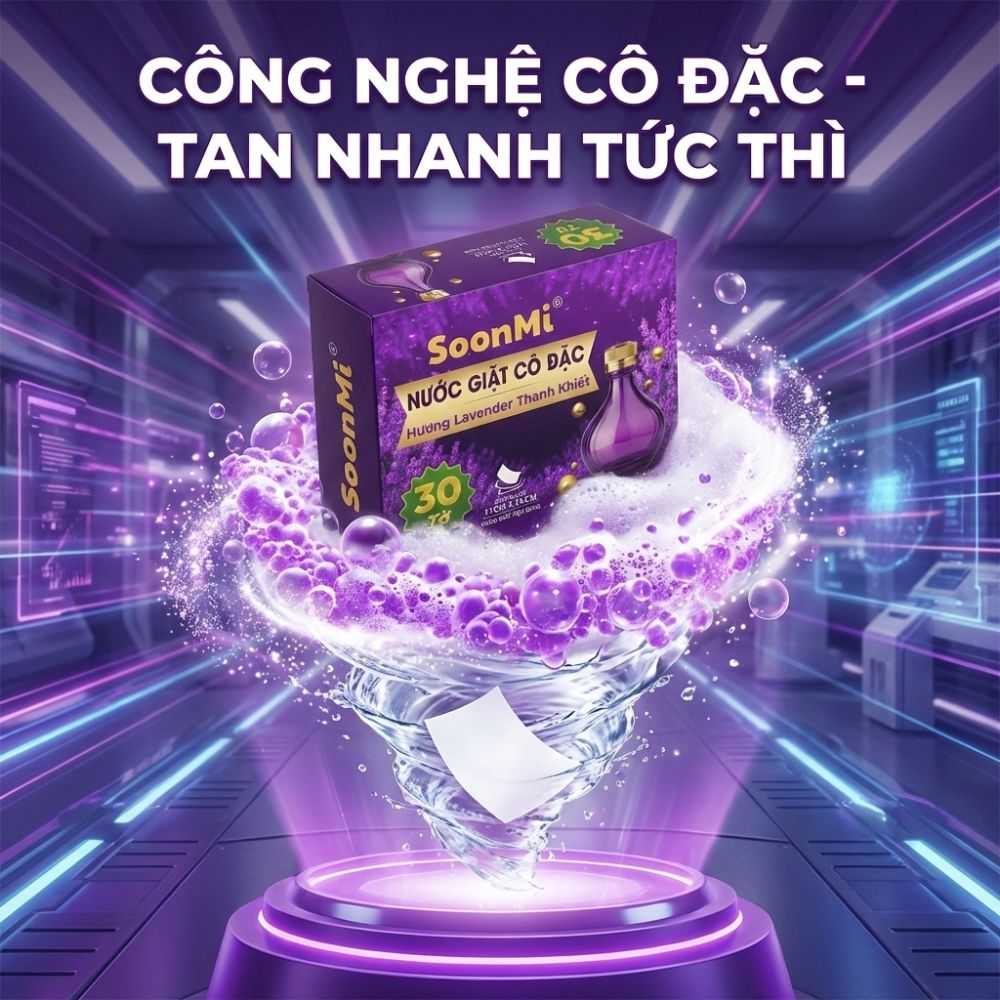 Nước Giặt Cô Đặc SoonMi Hương Lavender lưu hương lâu nhỏ gọn bỏ vali du lịch, khử mùi xe hơi, thơm tủ áo