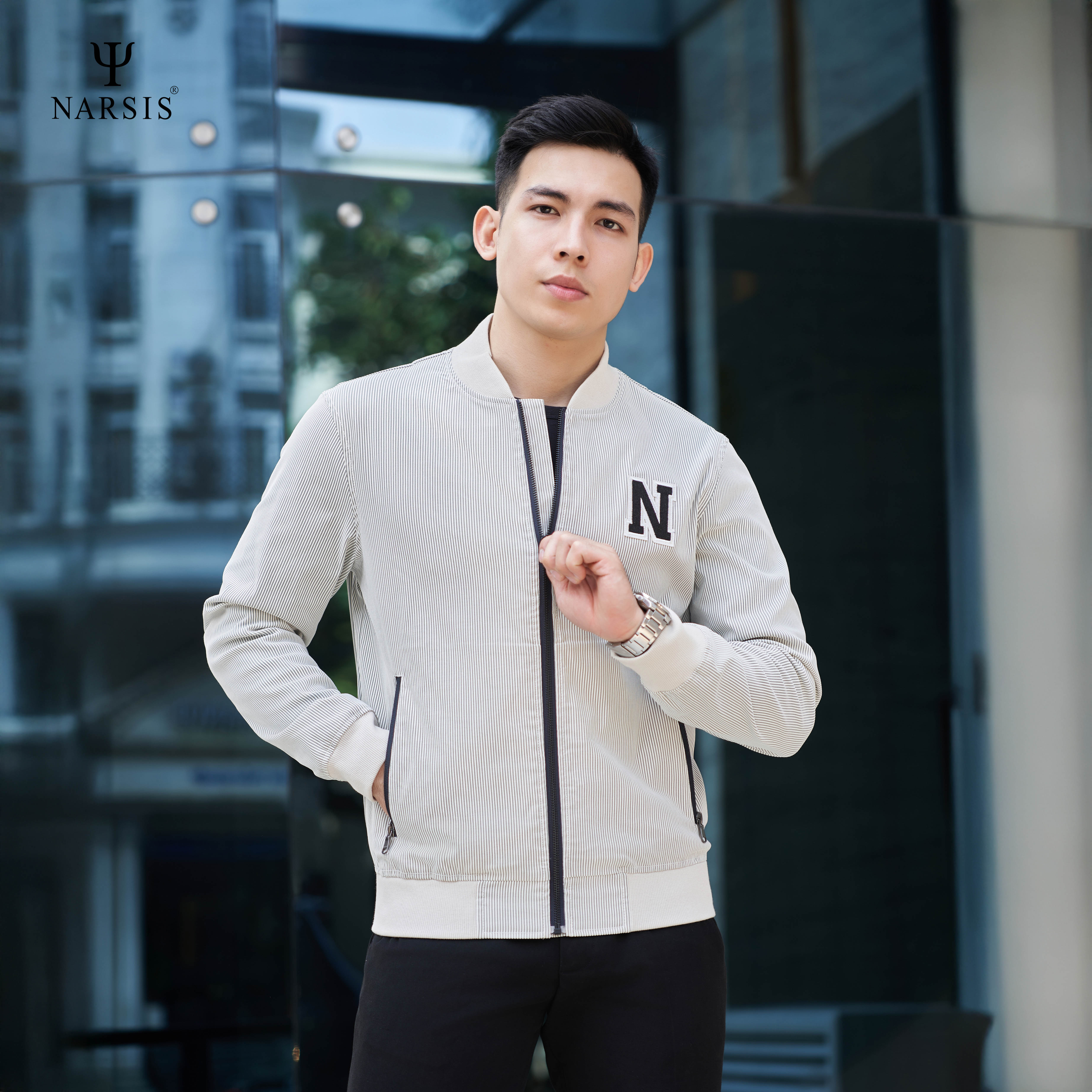 Áo khoác bomber Narsis D24034 phong cách thời trang hiện đại, phù hợp mọi dịp._thumbnail_2