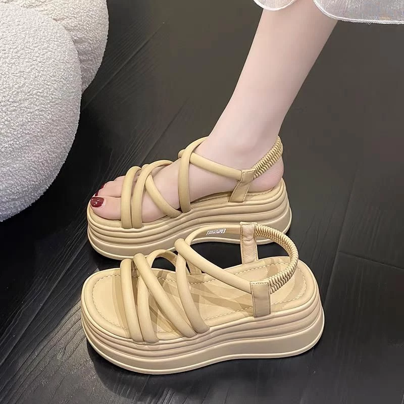 Sandal Nữ Tăng Chiều Cao 6cm Quai Đan Chéo Gót Chun Siêu Nhẹ_thumbnail_1