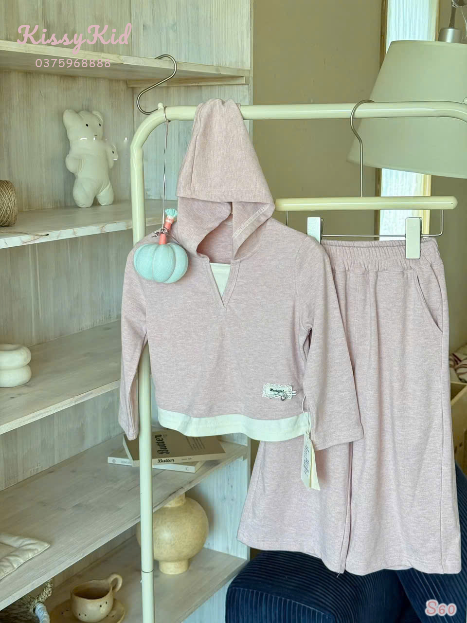 (S60) Set nỉ hồng liền mũ SG Shigluer_thumbnail_0