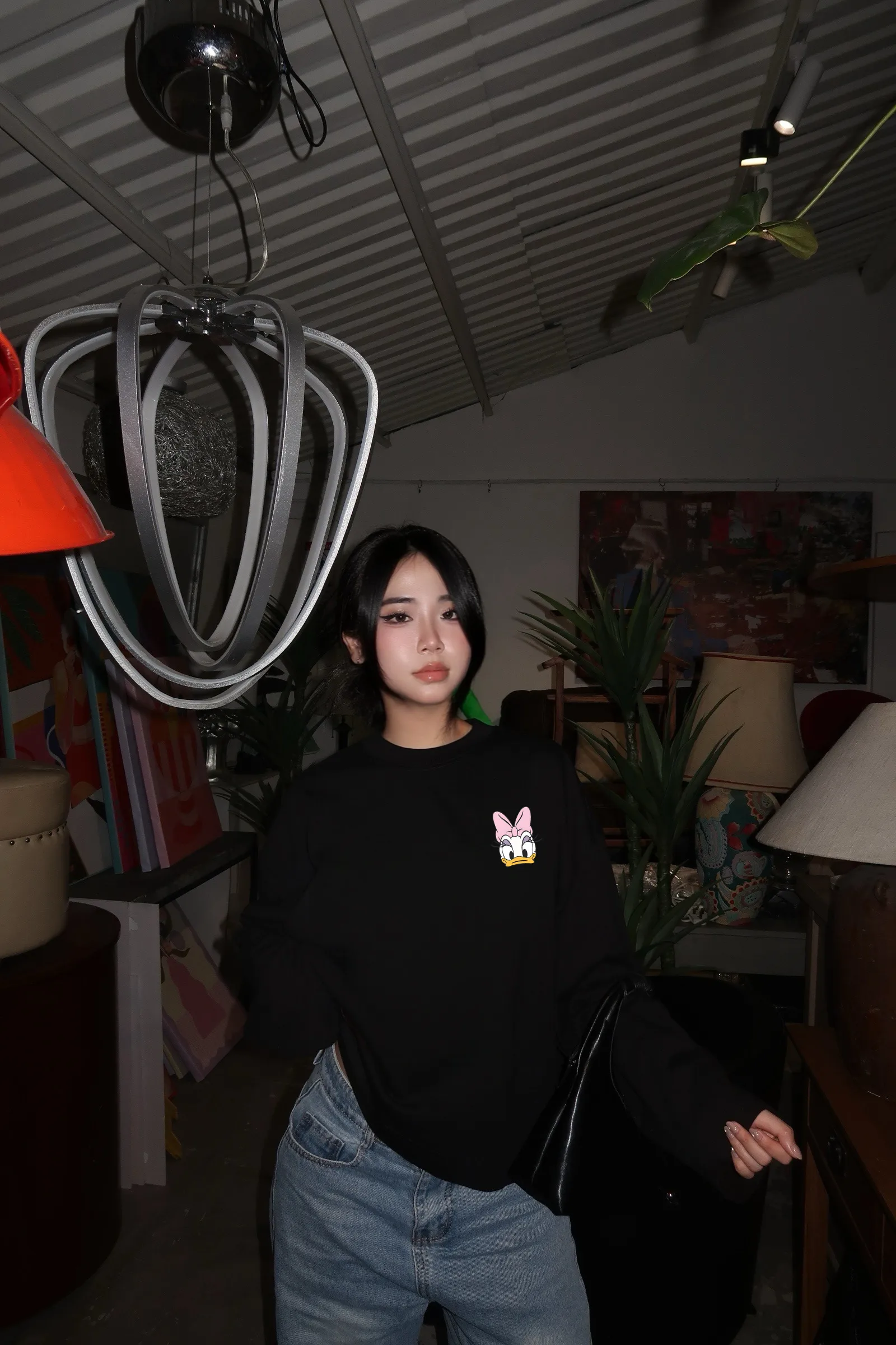 Áo thun boxy nữ tay dài Vịt donalid Miucho 3489_thumbnail_4