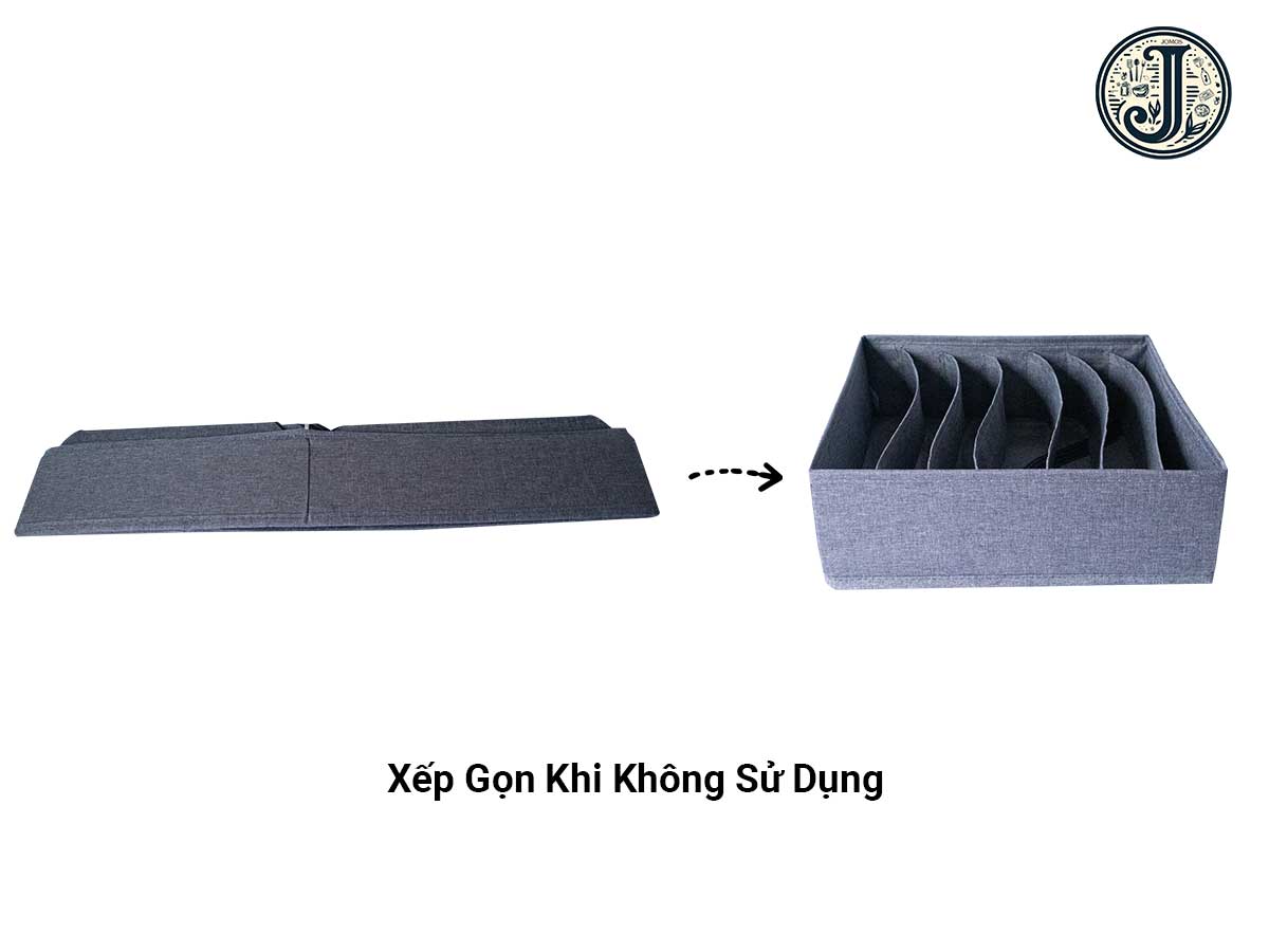 Khay đựng áo lót chia ngăn gấp gọn 7 ngăn xám J19X_thumbnail_3