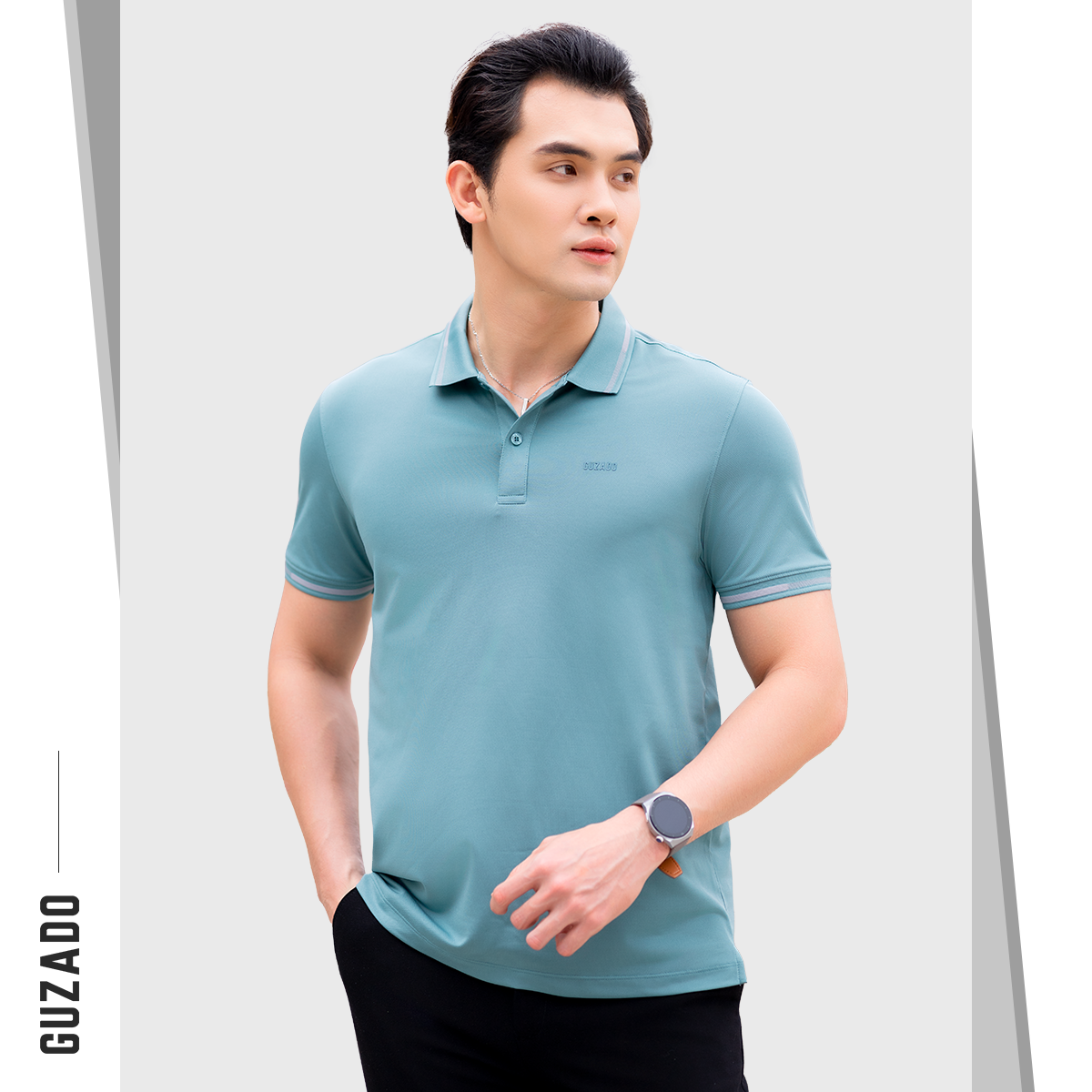 Bộ Polo Nam GUZADO Premium Phối Sọc BPL04_thumbnail_3