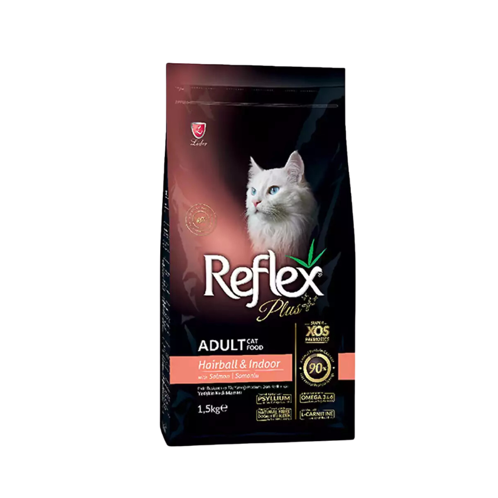 Thức ăn cho mèo Reflex Plus Adult Cat Food Hairball Salmon (vị cá hồi) 1,5kg