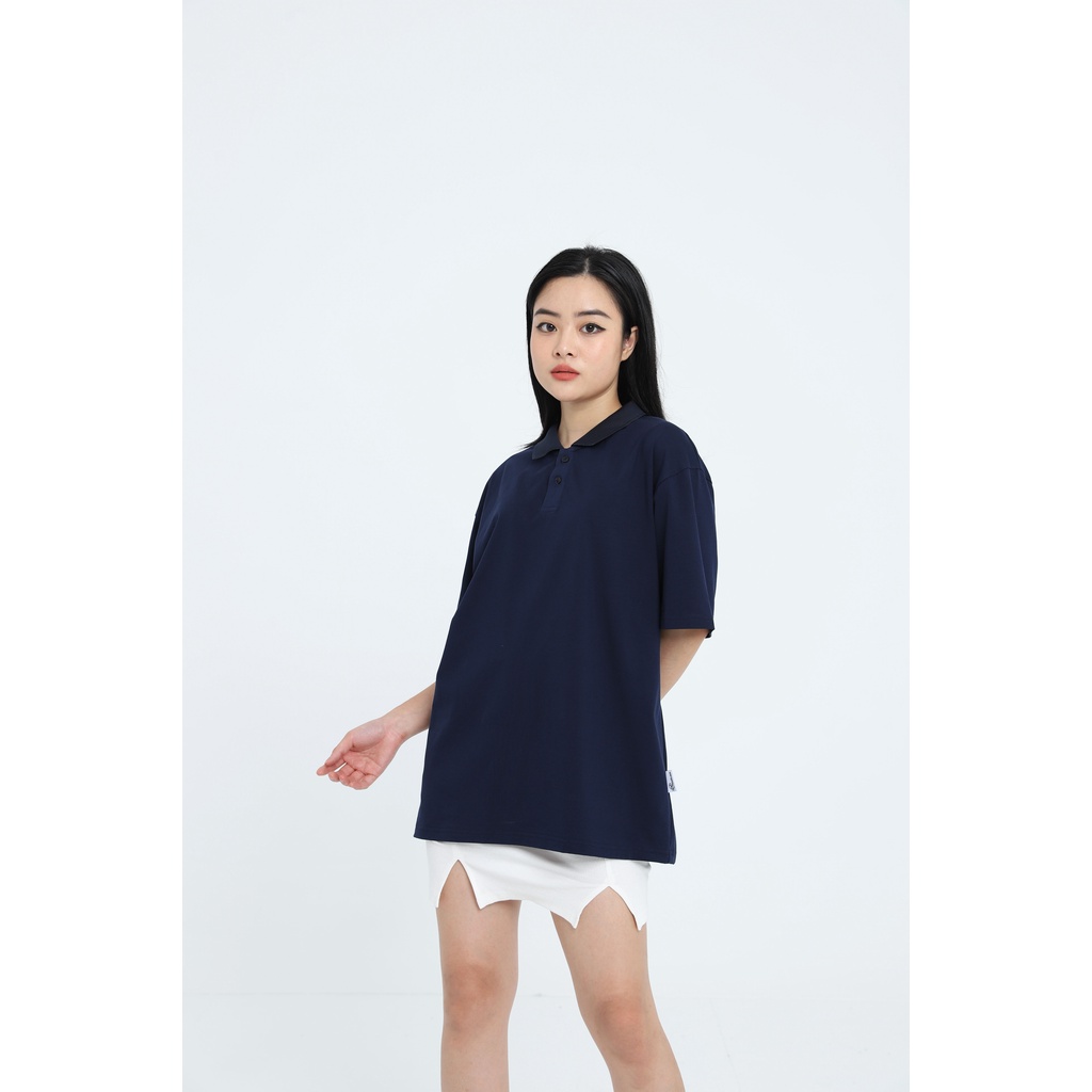 Áo polo trơn form rộng cotton PLT01 Miucho cổ trụ in basic_thumbnail_2
