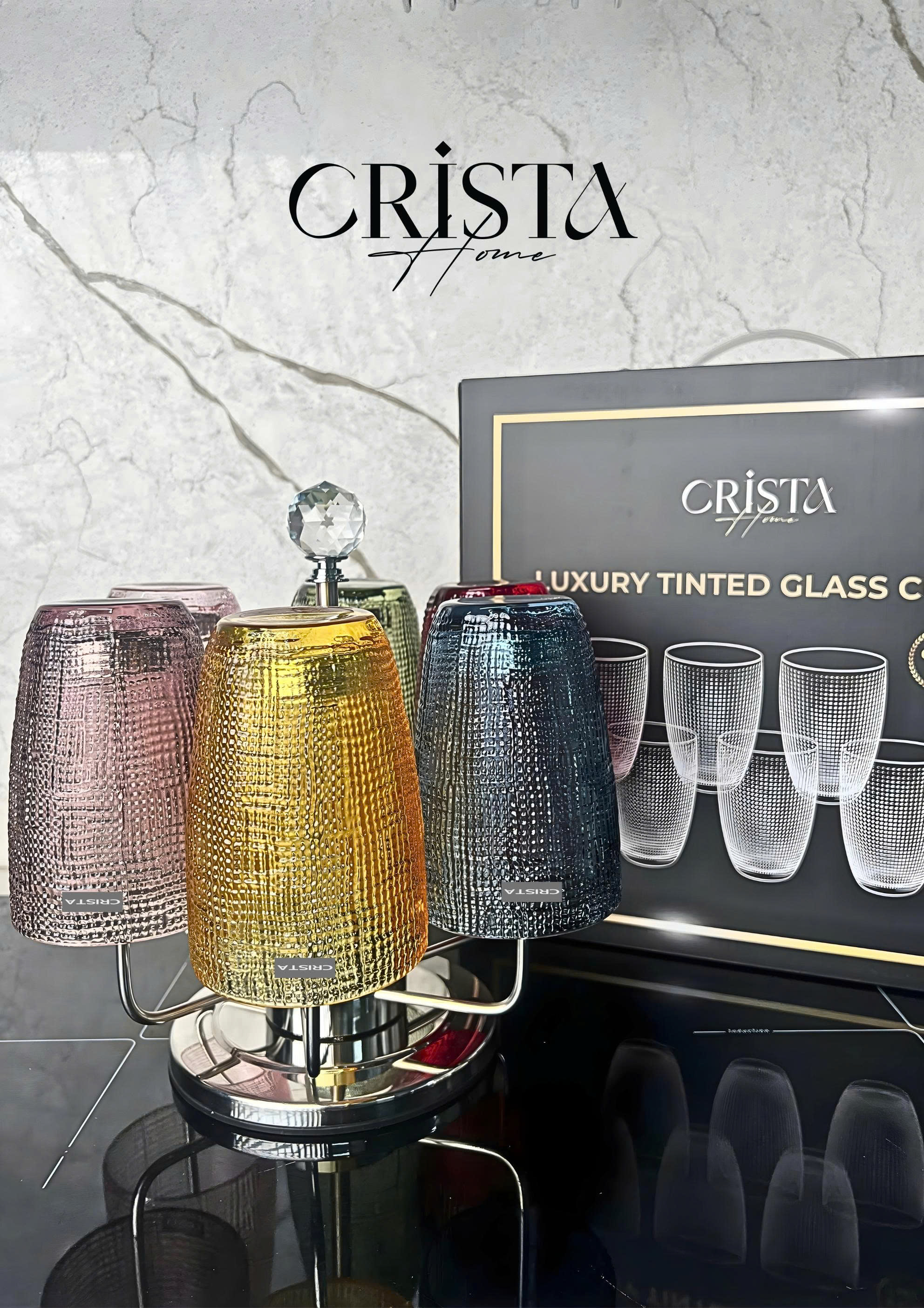 Bộ 6 cốc thủy tinh CRISTA HOME  vân lưới dập nổi 420 ml_thumbnail_64