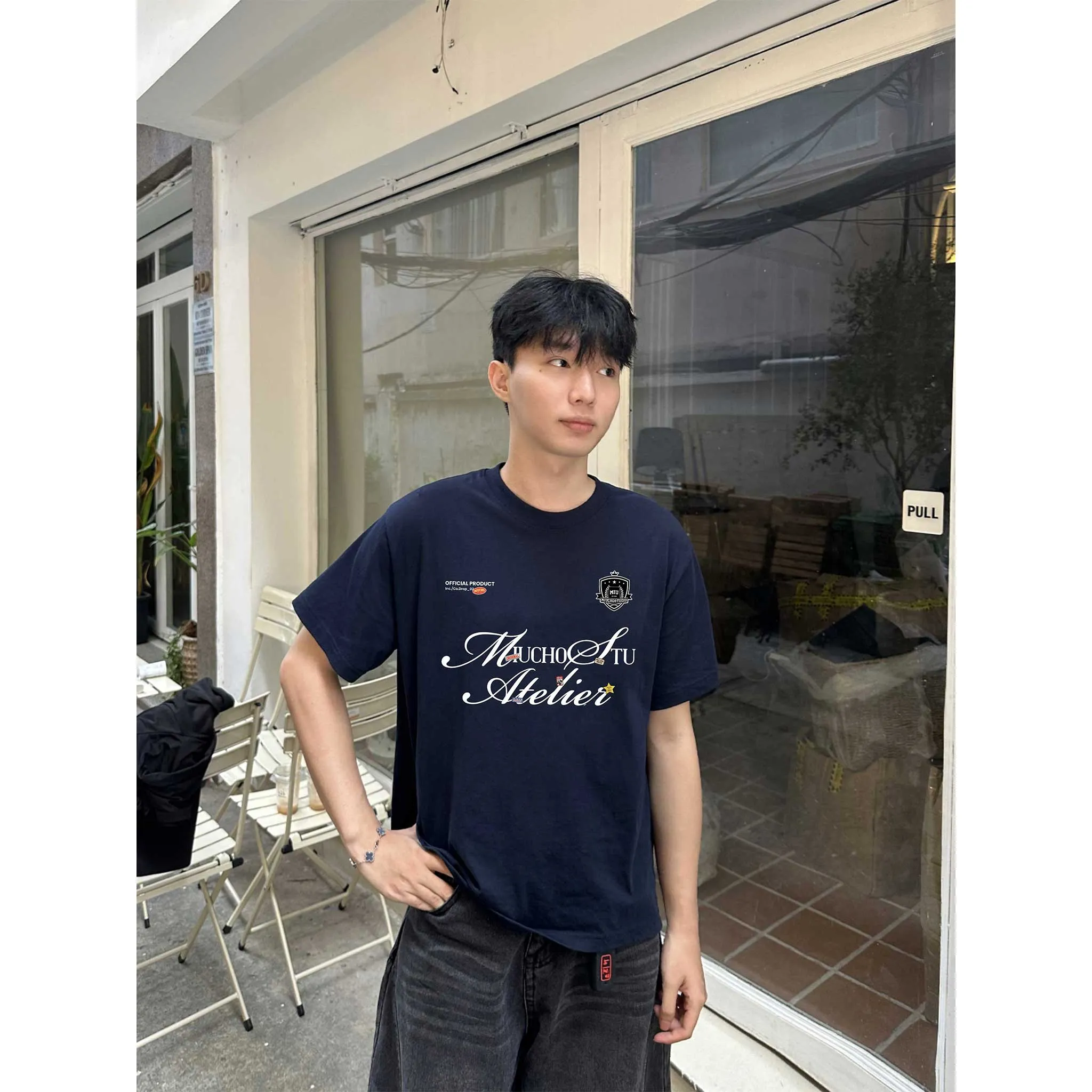 Áo thun nam nữ form boxy 2531 Miucho Club vải cotton thoáng mát thiết kế basic nhiều màu in mix_thumbnail_5