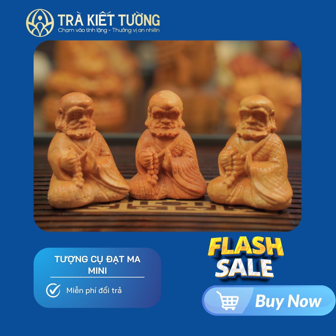 TƯỢNG CỤ ĐẠT MA MINI - GỖ NHAI BÁCH