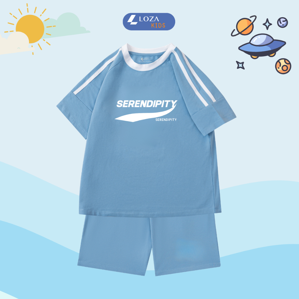 Đồ bộ bé trai phối viền in chữ 'SAINTSOPHIA 1997' - Loza BF372_thumbnail_3