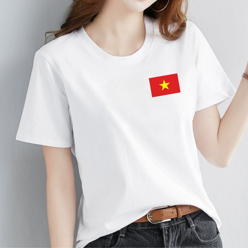 [Form vừa] Áo phông nữ Cờ Đỏ Sao Vàng Việt nam chất liệu thun cotton - Áo thun nữ 'Độc lập tự do' - LOZA G0400_thumbnail_3
