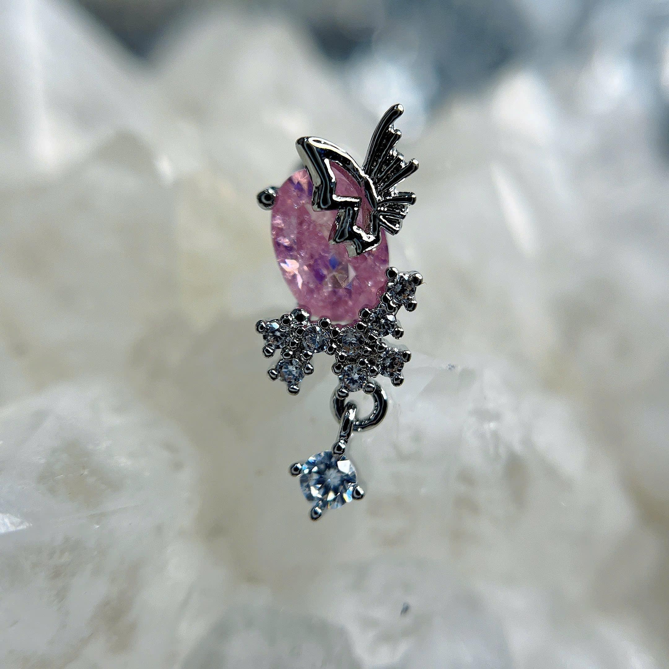 Khuyên kiểu kim cương hồng bướm