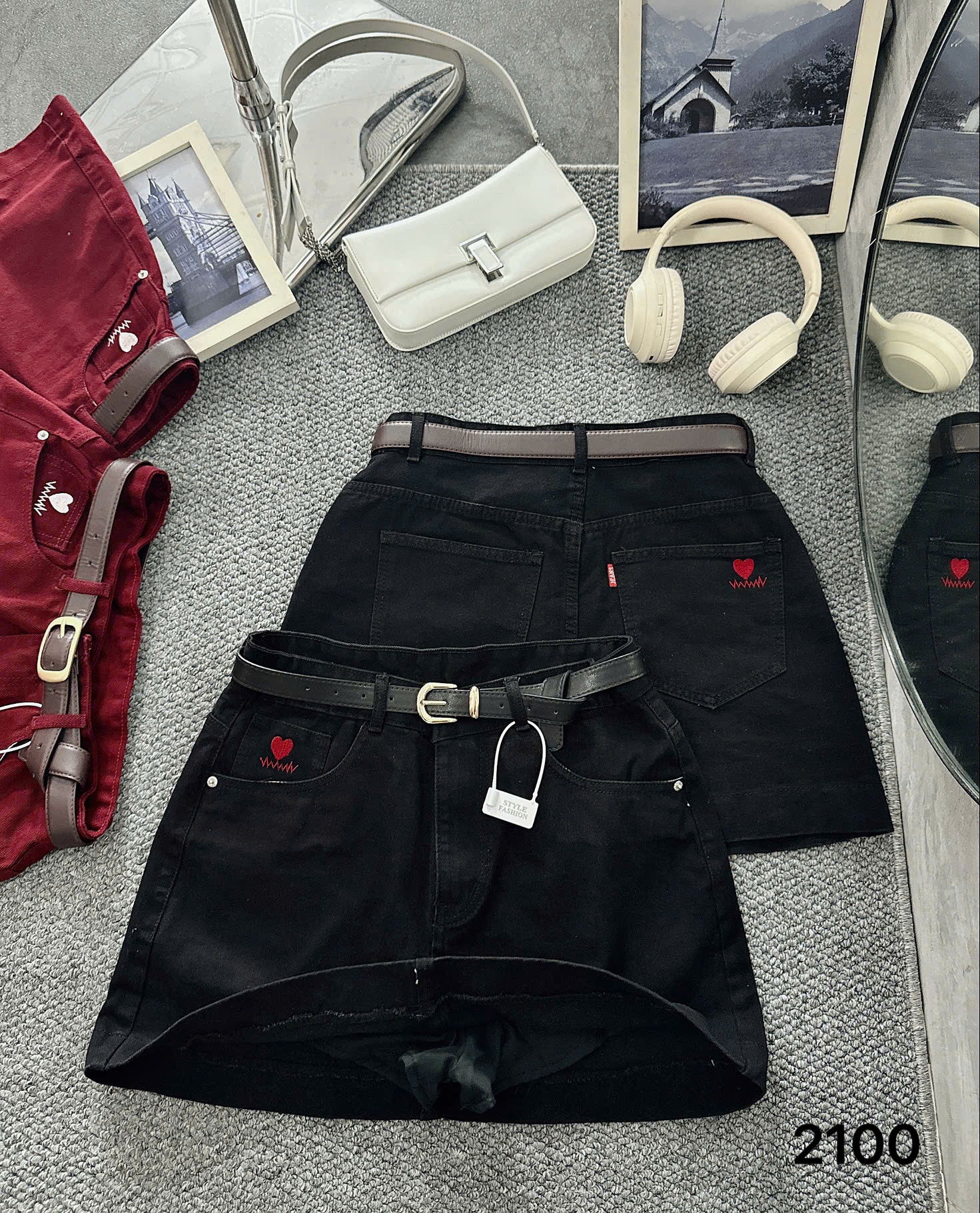 Chân váy kaki jean dáng A bigisize JV2100( KAKI) dành cho nàng béo mập từ 55-90kg