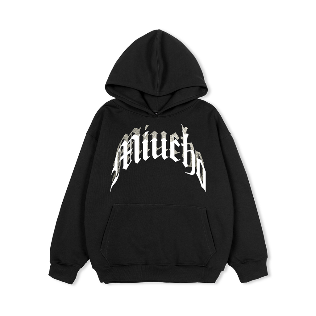 Áo hoodie nữ form rộng HDD291 Miucho chân cua in typography_thumbnail_4