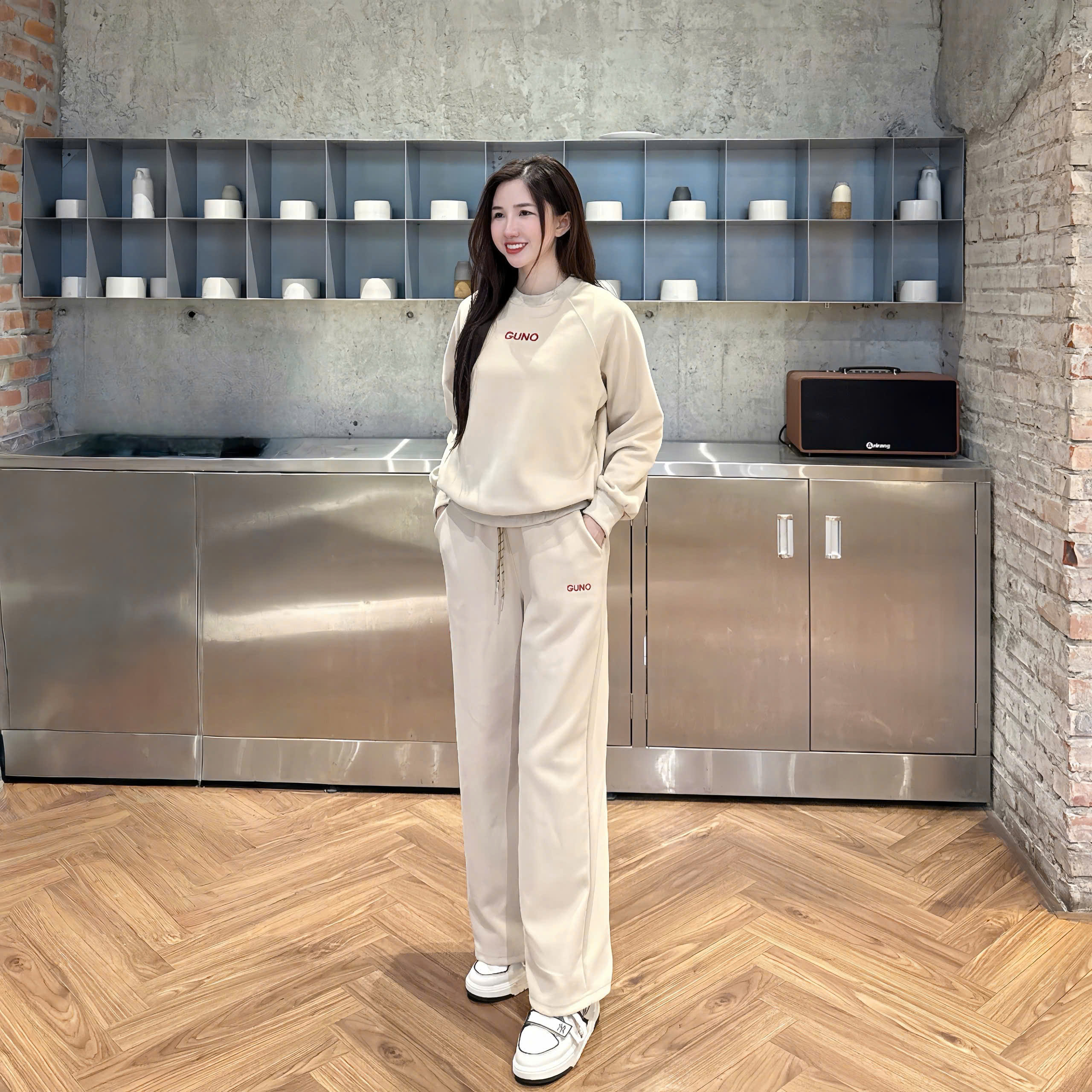 25BG127-Bộ quần áo nỉ nữ GUNO quần suông basic BMW2 010326