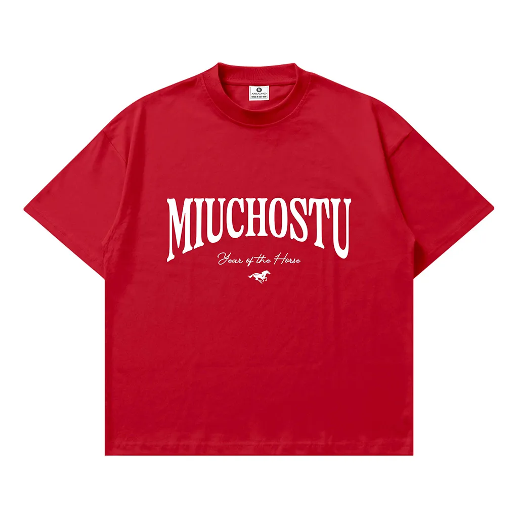 Áo thun boxy Miucho vải dày dặn thoáng mát chuẩn form chữ basic phối hình ngựa in mix 2895_thumbnail_13