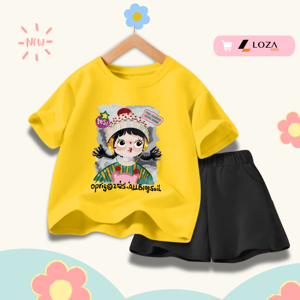 Đồ bộ bé gái in hình bé gái hot trend -  Loza Kids SB356_thumbnail_6