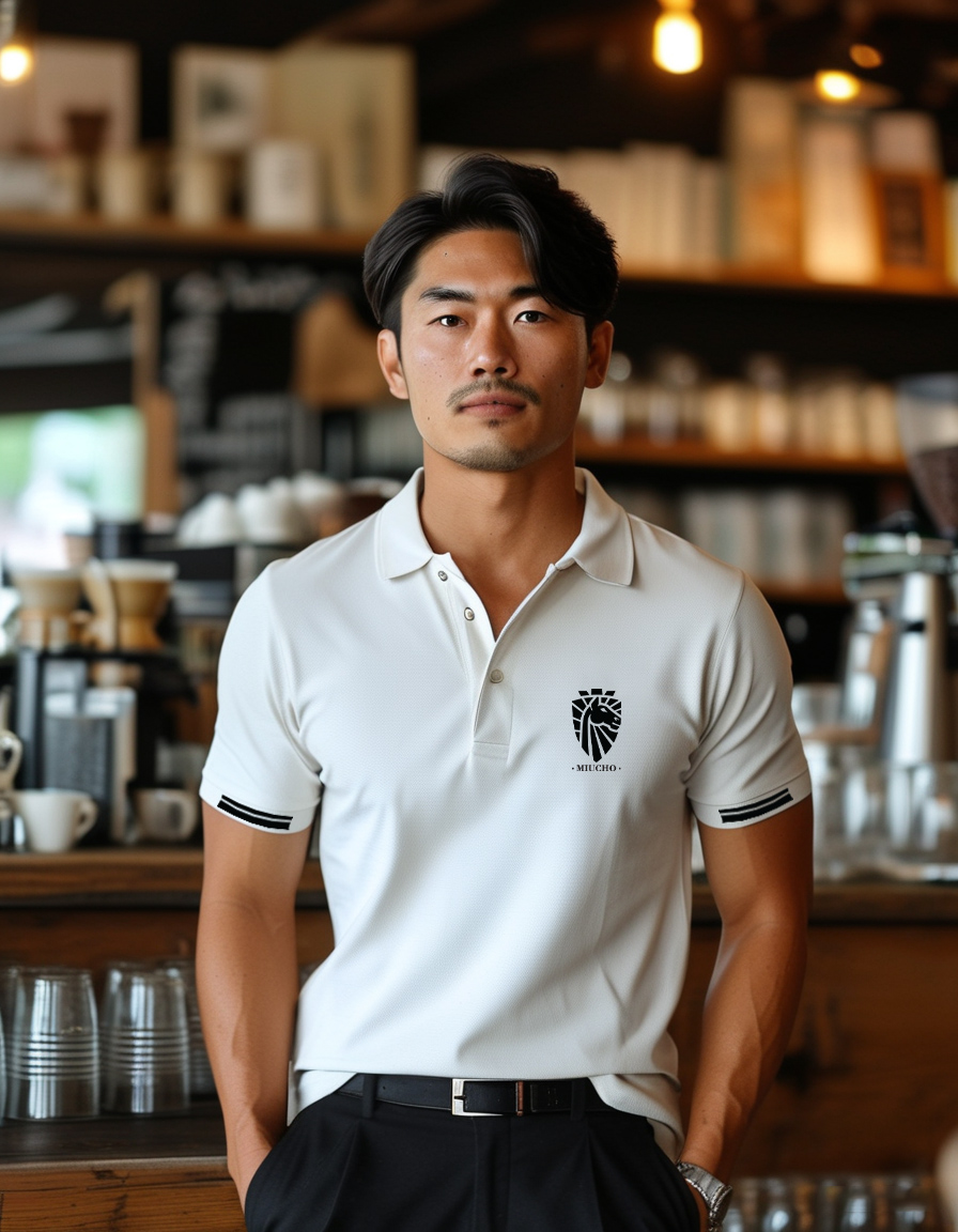 Áo polo nam form vừa regular vải cá sấu đứng form thoáng mát 1834 Miucho Iconic in basic_thumbnail_4