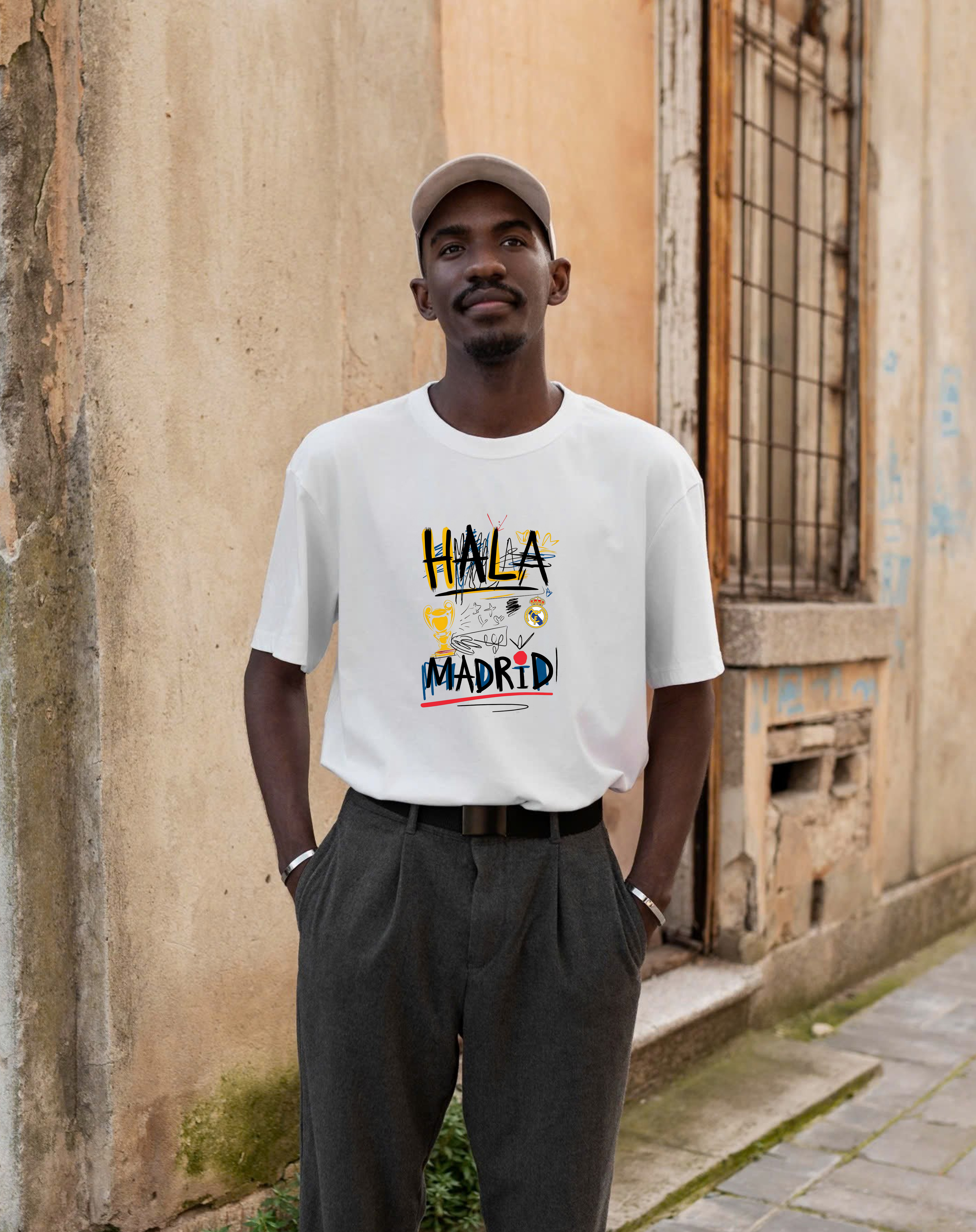 Áo thun nam nữ in "HALA MADRID" - 100% Cotton