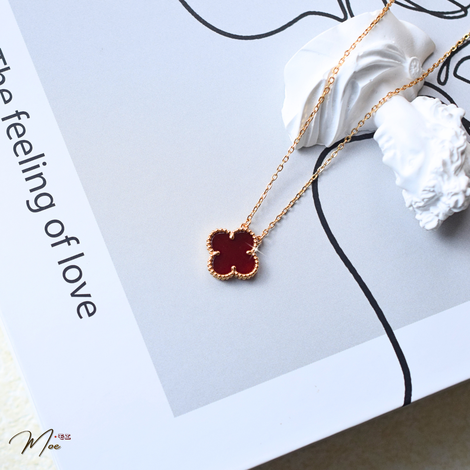 VD10 - VCA Dây chuyền đỏ 13mm xi vàng hồng_thumbnail_1