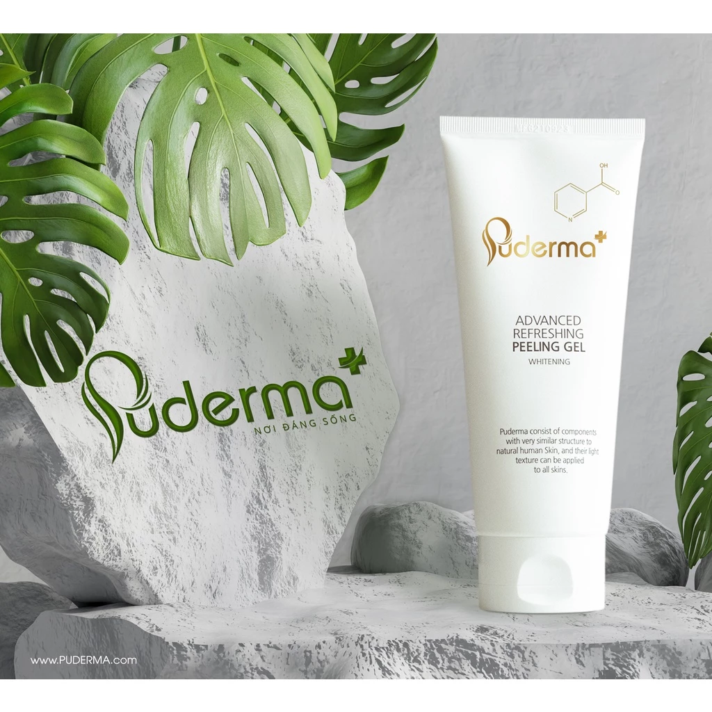 Tẩy da chết Puderma Advanced Refreshing Peeling Gel giúp làm sạch tế bào da chết trên da