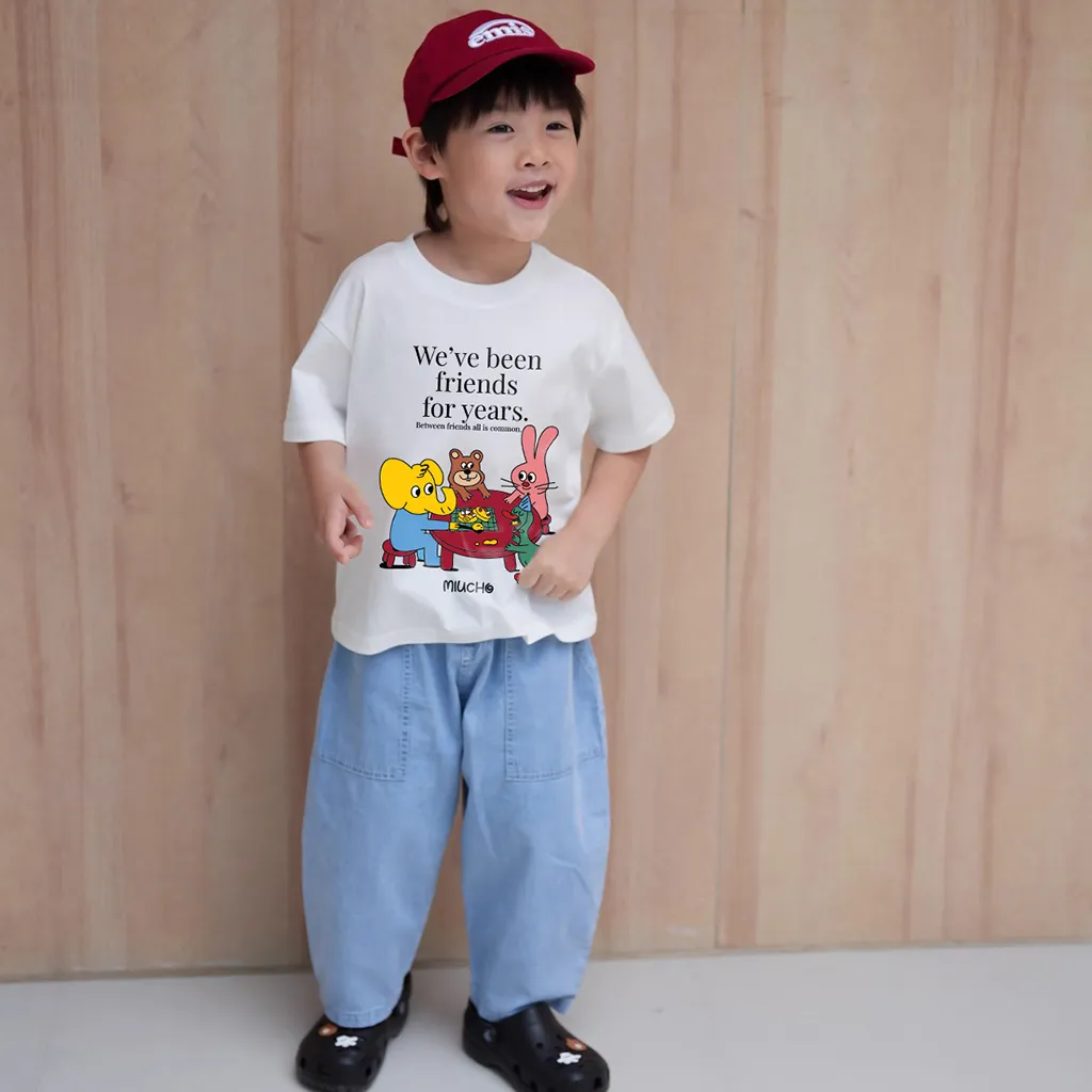 Áo thun kid hoạt hình dễ thương tay ngắn cổ tròn 2533 Miucho Kid vải cotton thoáng mát cho bé_thumbnail_2