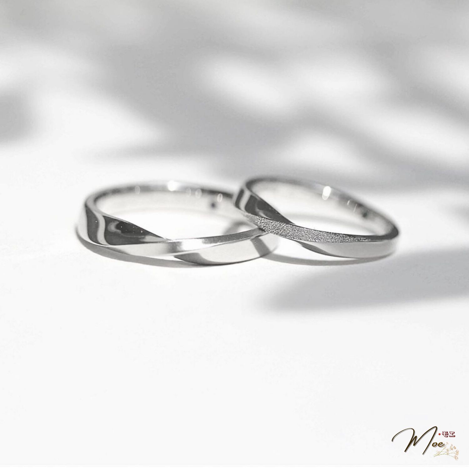 ĐN78 - Nhẫn đôi vô cực chéo vân bi độc đáo
