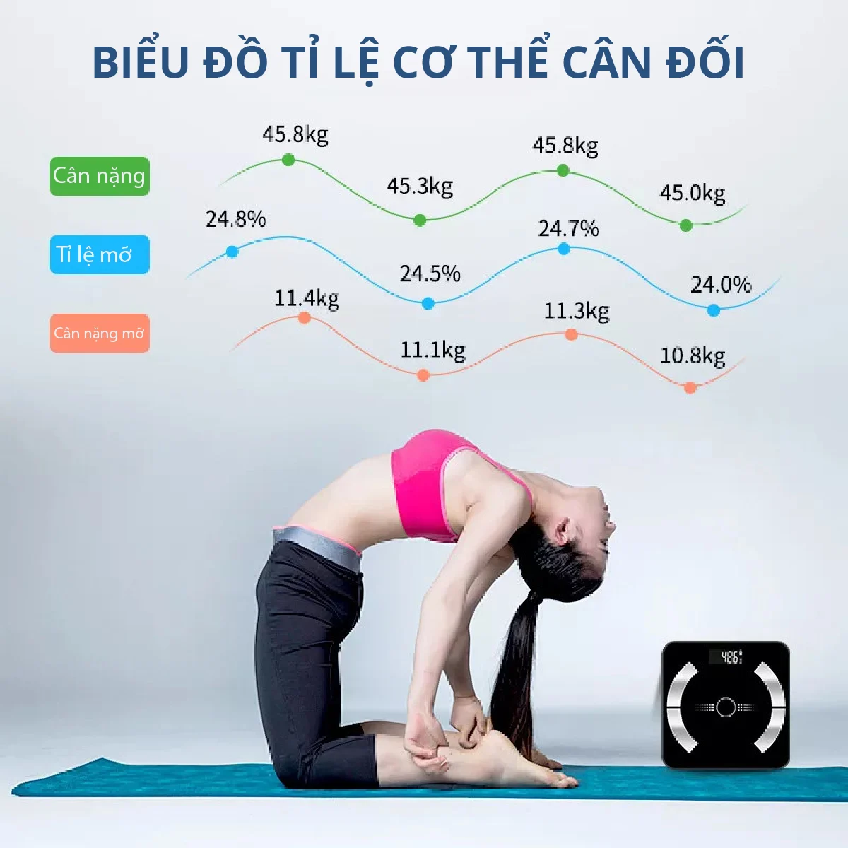 Cân Điên Tử Bluetooth Phân Tích Chỉ Số Cơ Thể Kachi MK223_thumbnail_10