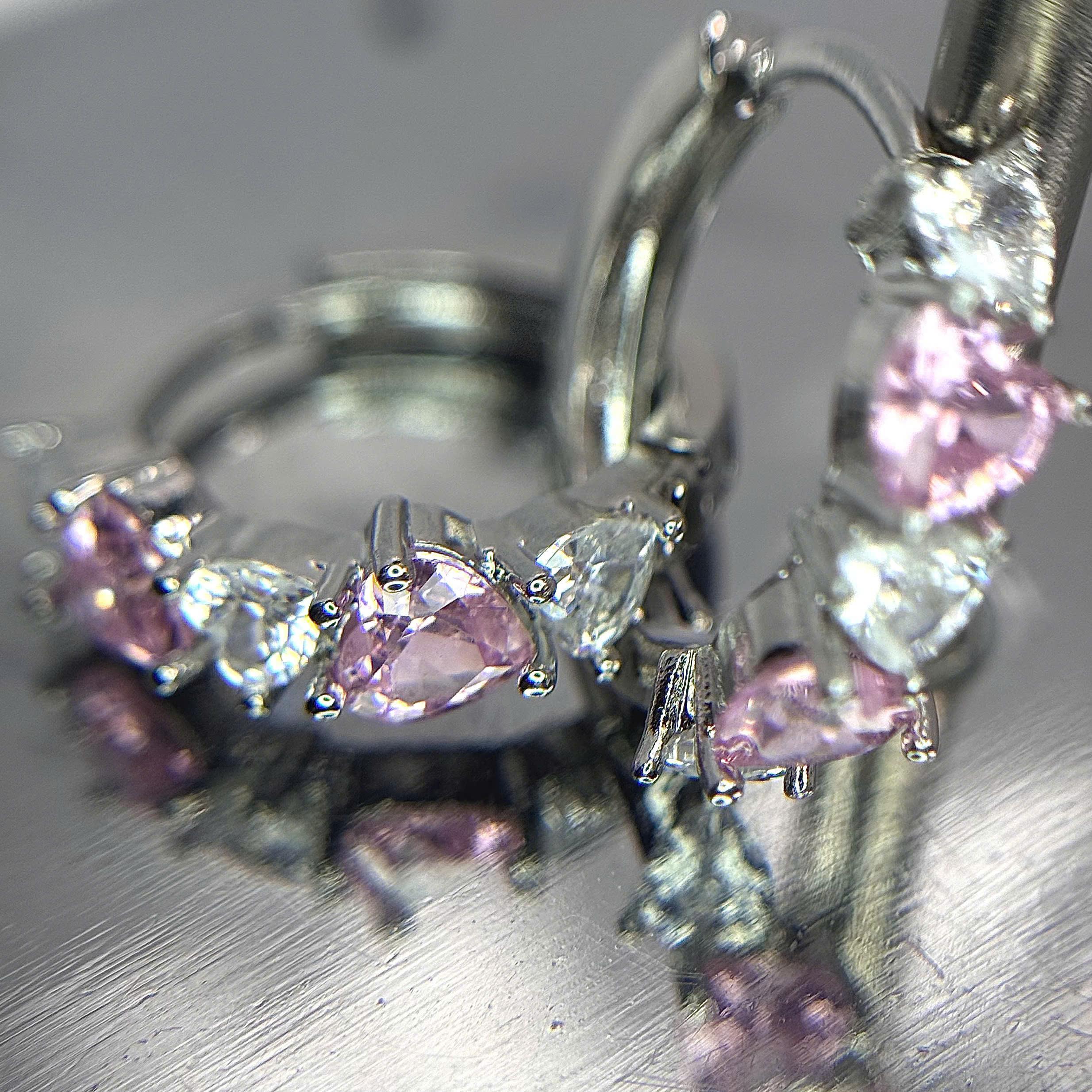 Khuyên vòng kiểu trái tin trắng hồng xen kẻ_thumbnail_3