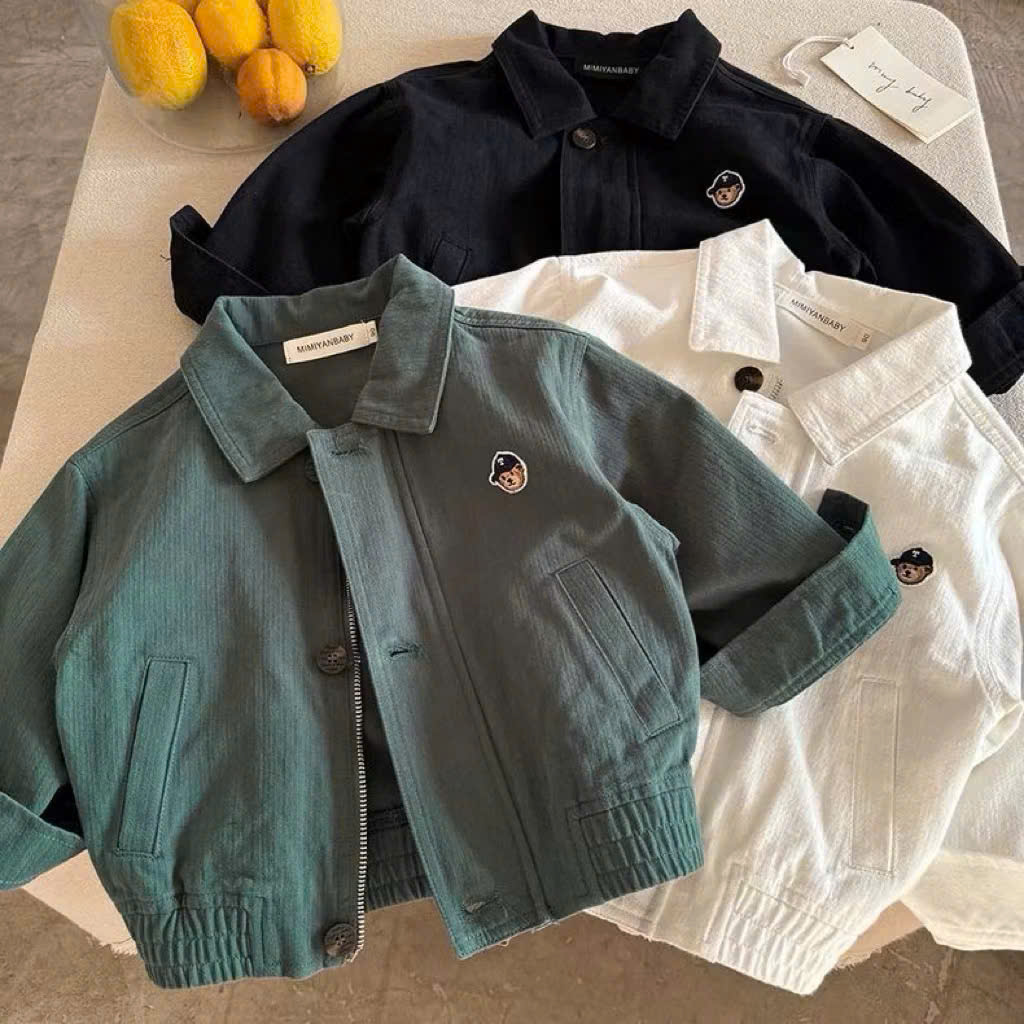 HE05 Áo khoác bomber bé ( ĐEN )