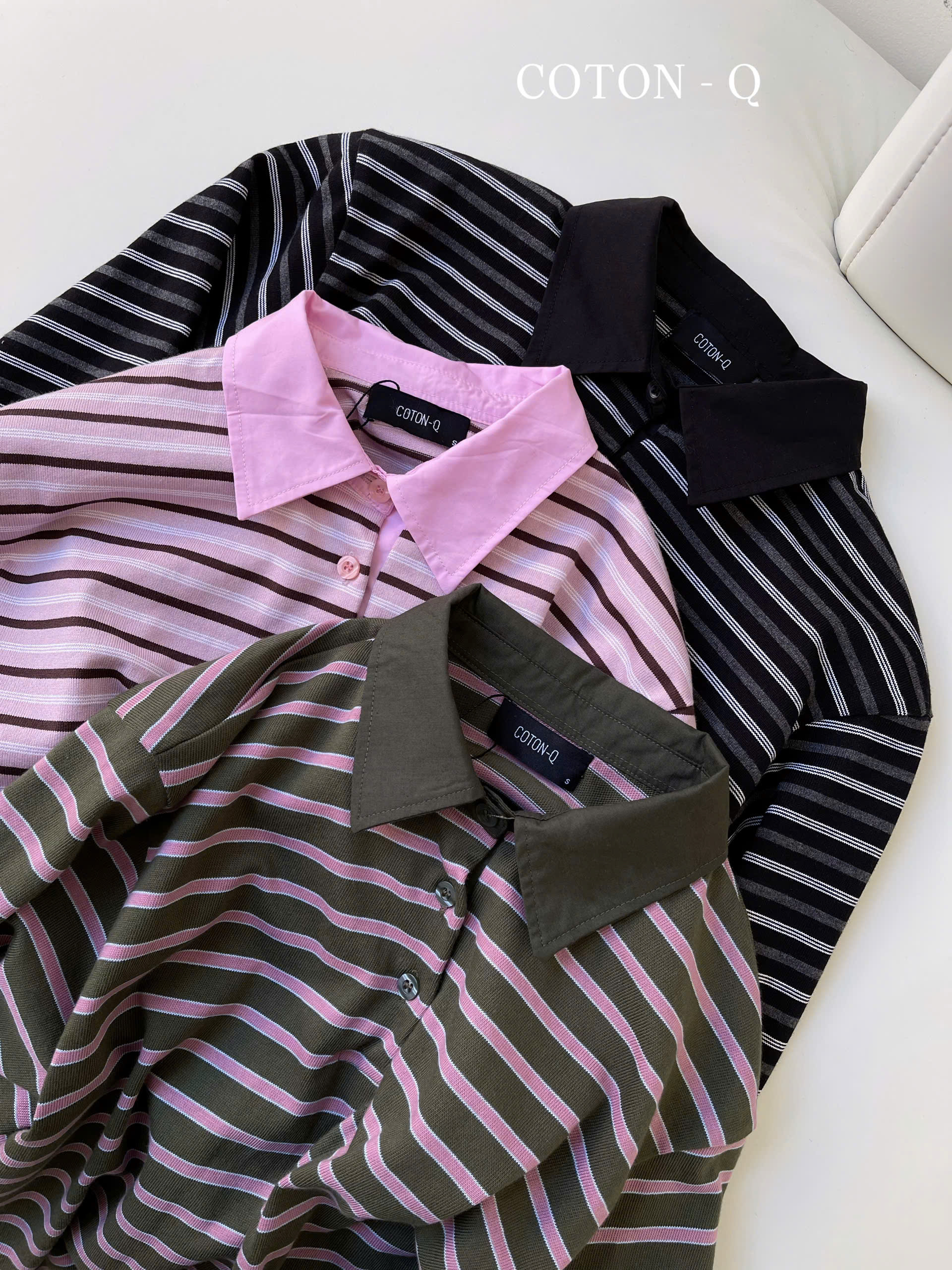 Áo thun tay dài sọc to ( ĐEN )_thumbnail_3