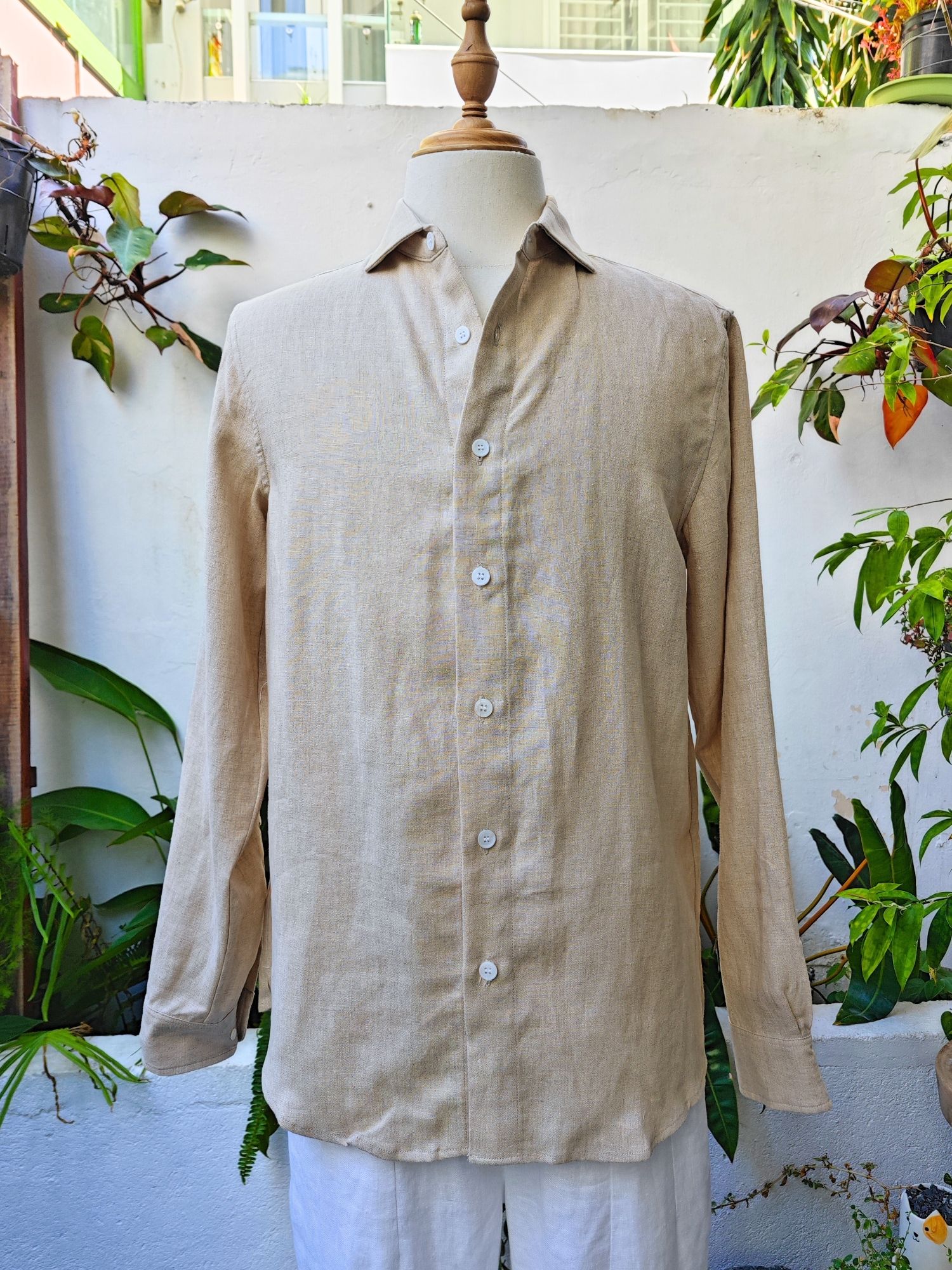 Sơ mi 100% linen tay dài cổ kiểu Ý_thumbnail_1