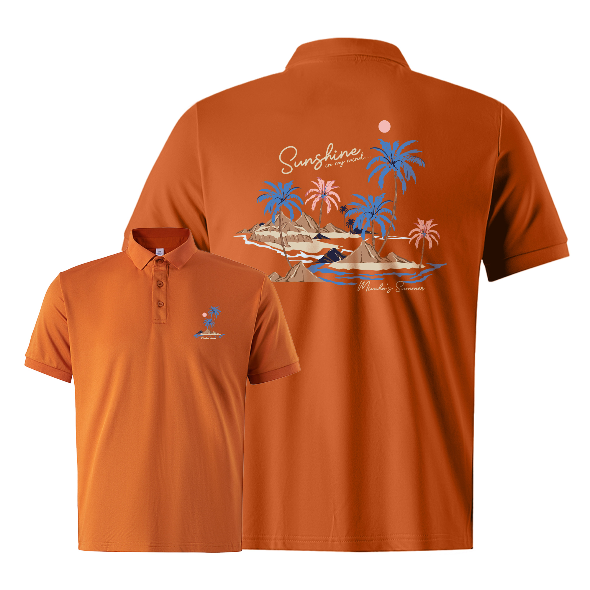 Áo polo nam big size form vừa 2185 Miucho Iconic vải cá sấu polyester co giãn thoáng mát in mix